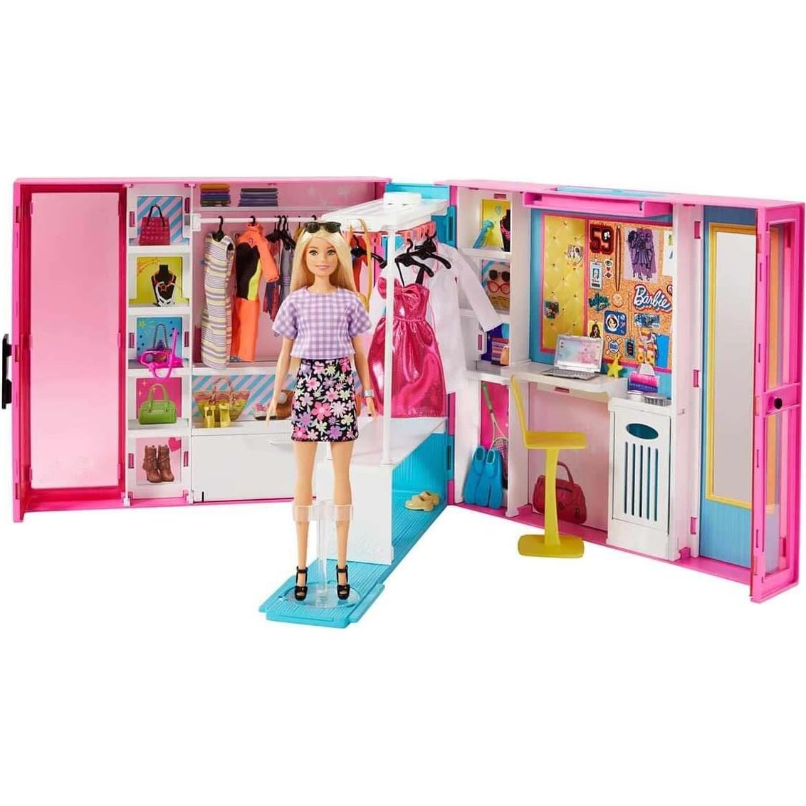 Armario de Sueños Barbie con Muñeca y 25 Accesorios - 60 cm
