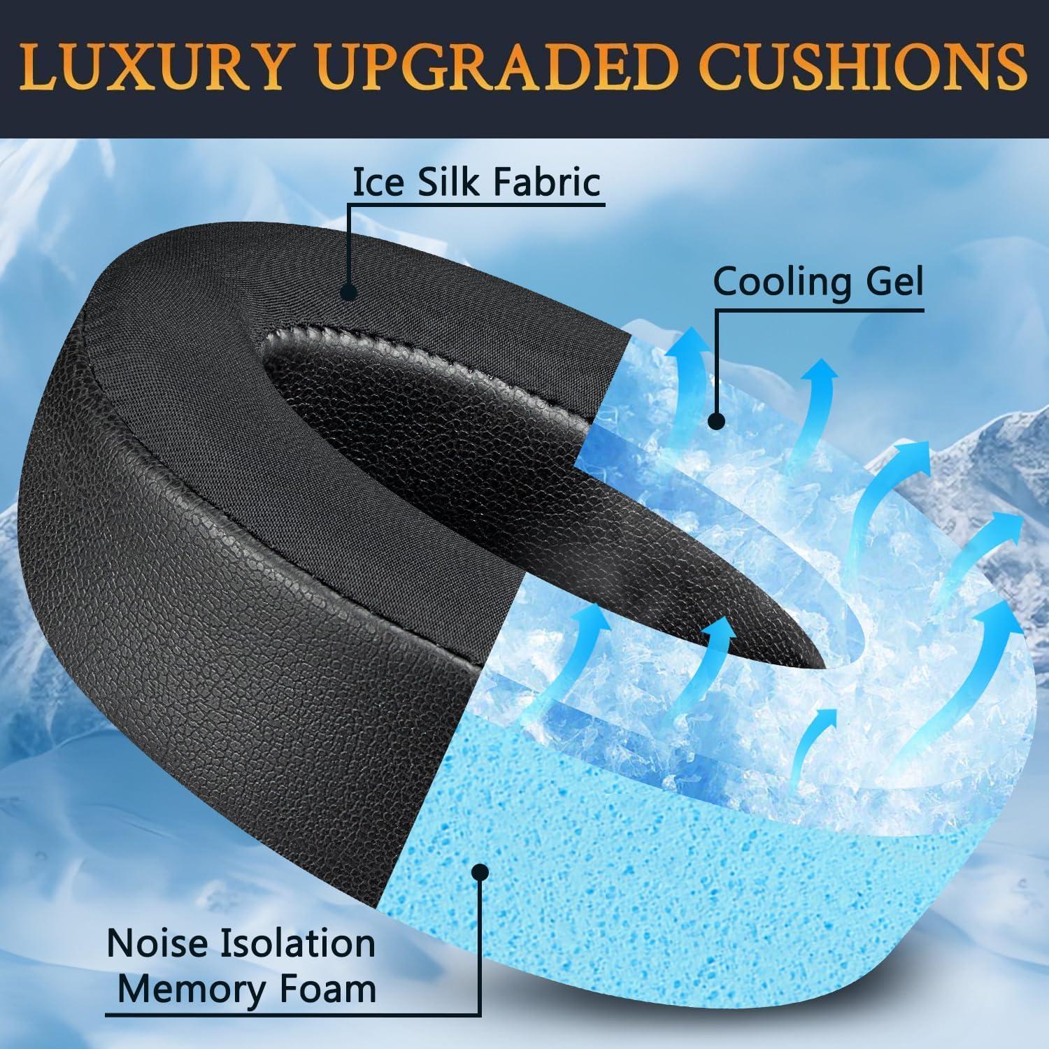 Almohadillas de Gel Refrigerante SOULWIT para Auriculares Sony MDR-XB950 - Negro