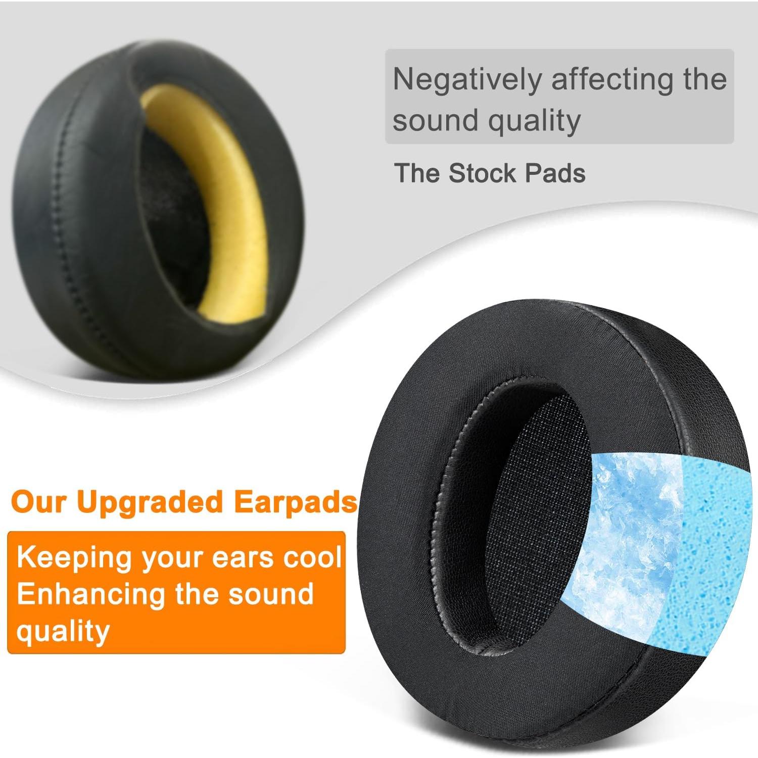 Almohadillas de Gel Refrigerante SOULWIT para Auriculares Sony MDR-XB950 - Negro