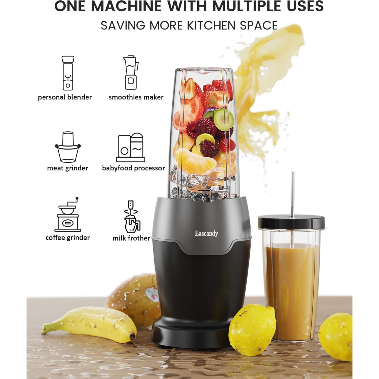 Mezclador Personal Eascandy 900W 7 en 1 con 2 Tazas 24oz