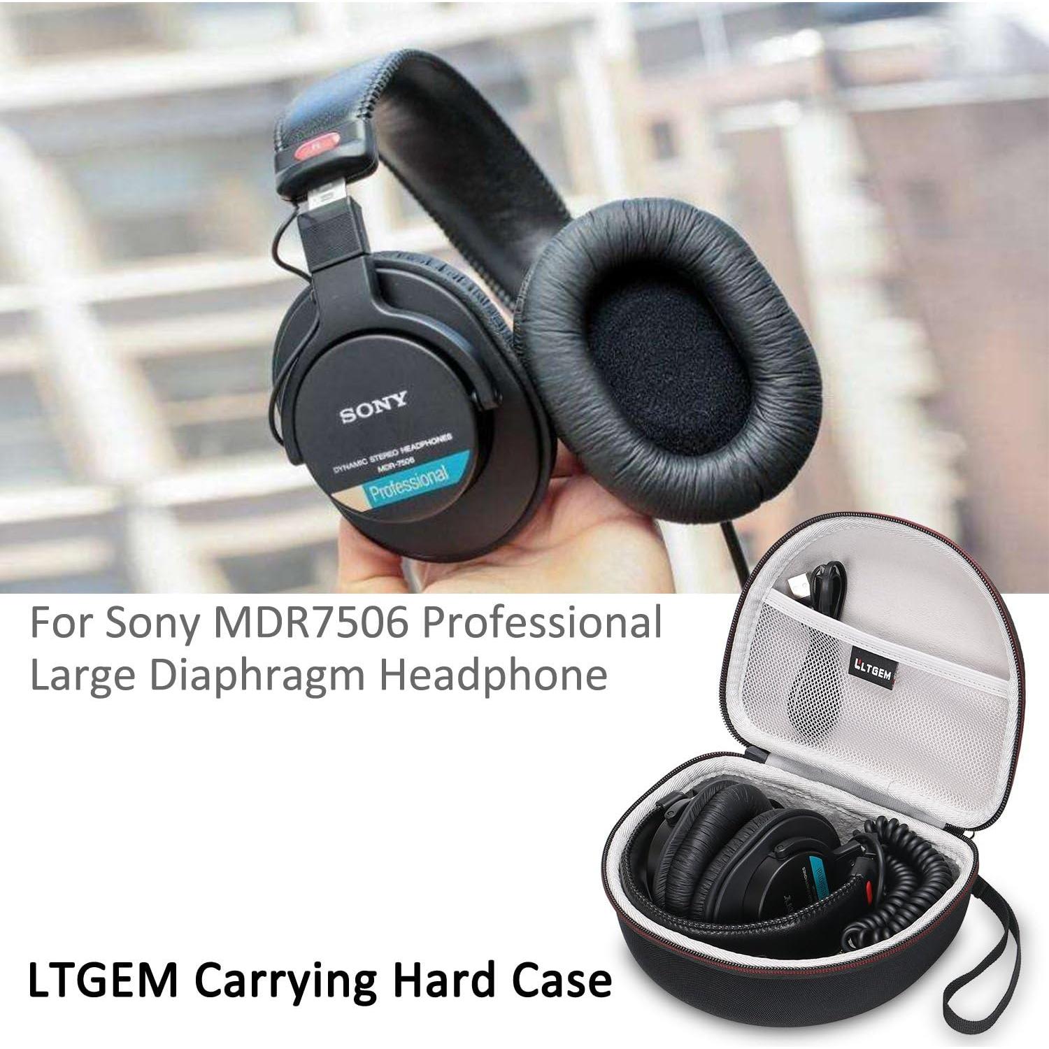 Funda Dura LTGEM para Auriculares Sony MDR7506 - Negro y Gris