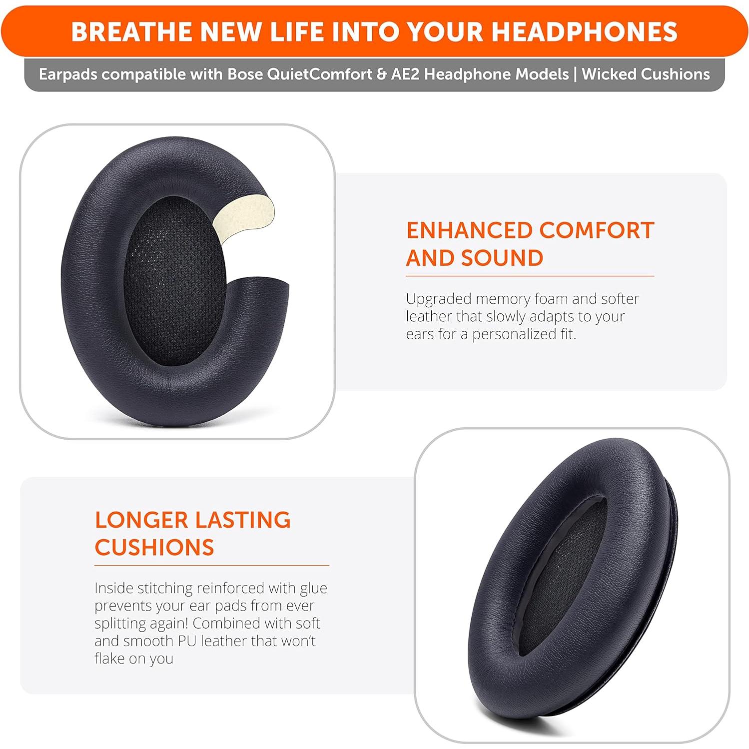 Almohadillas de Reemplazo Wicked Cushions para Auriculares Bose QC15 - Comodidad y Sonido Mejorados