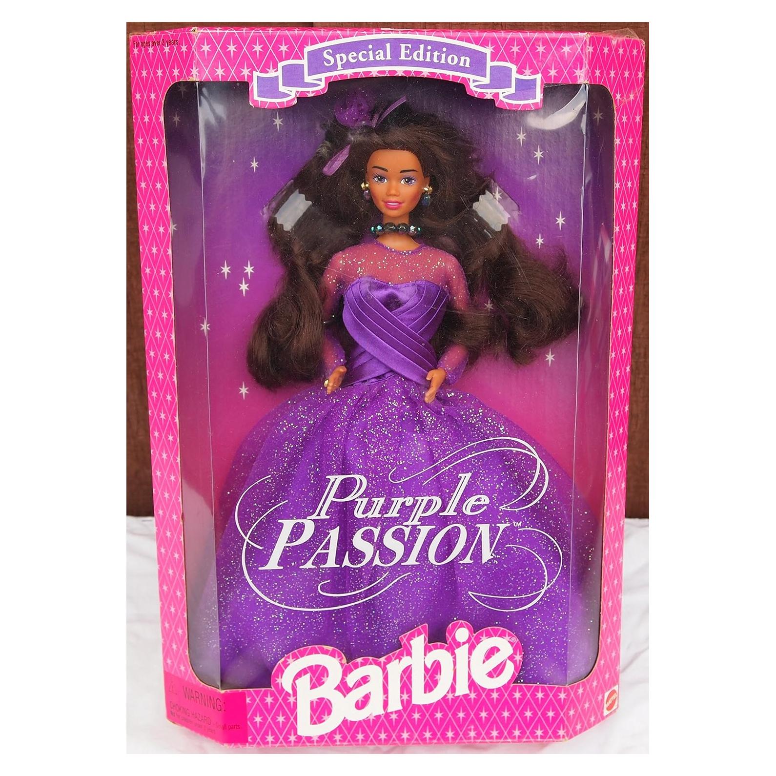 Muñeca Barbie Pasión Púrpura Afroamericana Mattel 317g