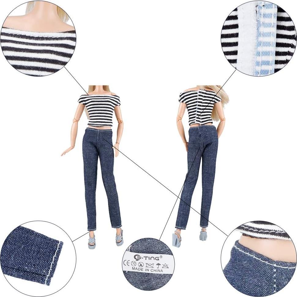 Conjunto Ropa de Muñeca E-TING 11.5" 5 Piezas Estilo B