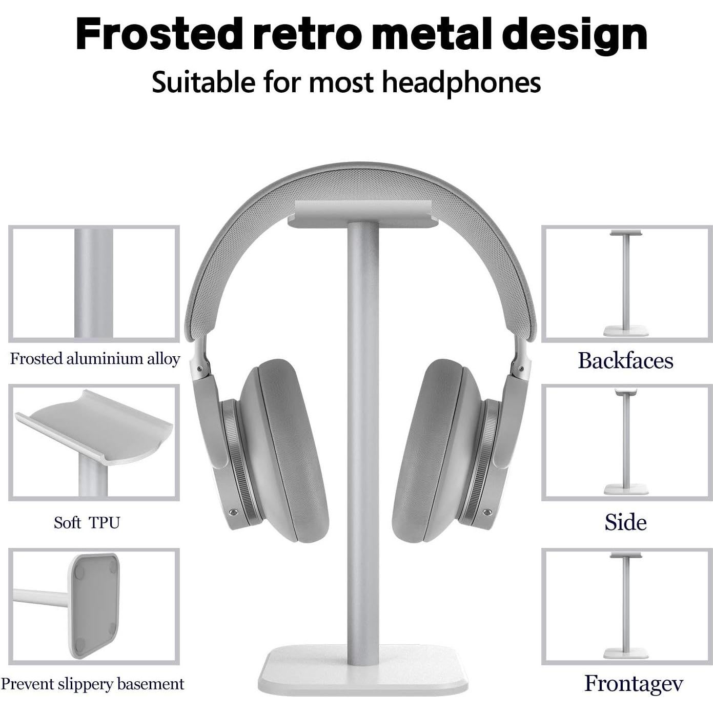 Soporte para Auriculares GEEKRIA de Aluminio Blanco - Compatible con Beats y Bose