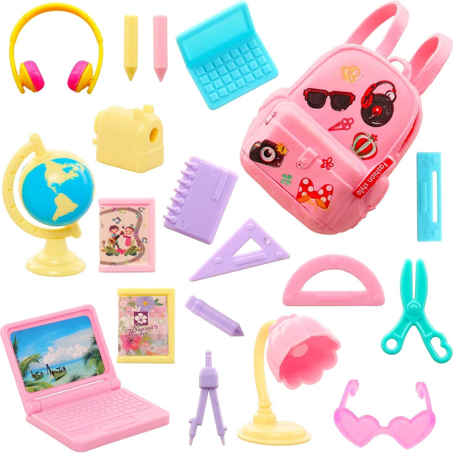 Kit de Accesorios para Muñecas Joyfun - 19 Piezas Escuela