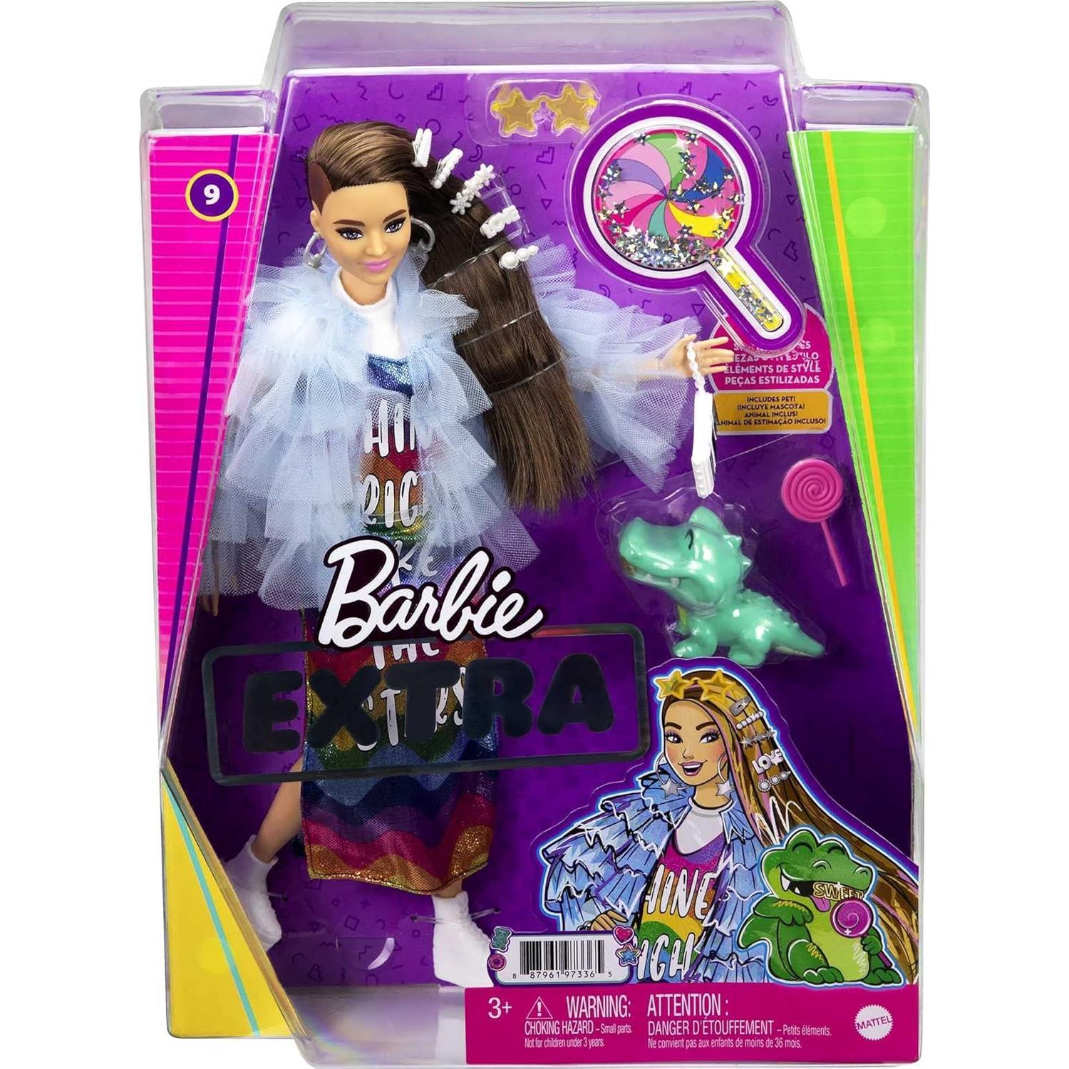Muñeca Barbie Extra con Accesorios y Mascota Cocodrilo