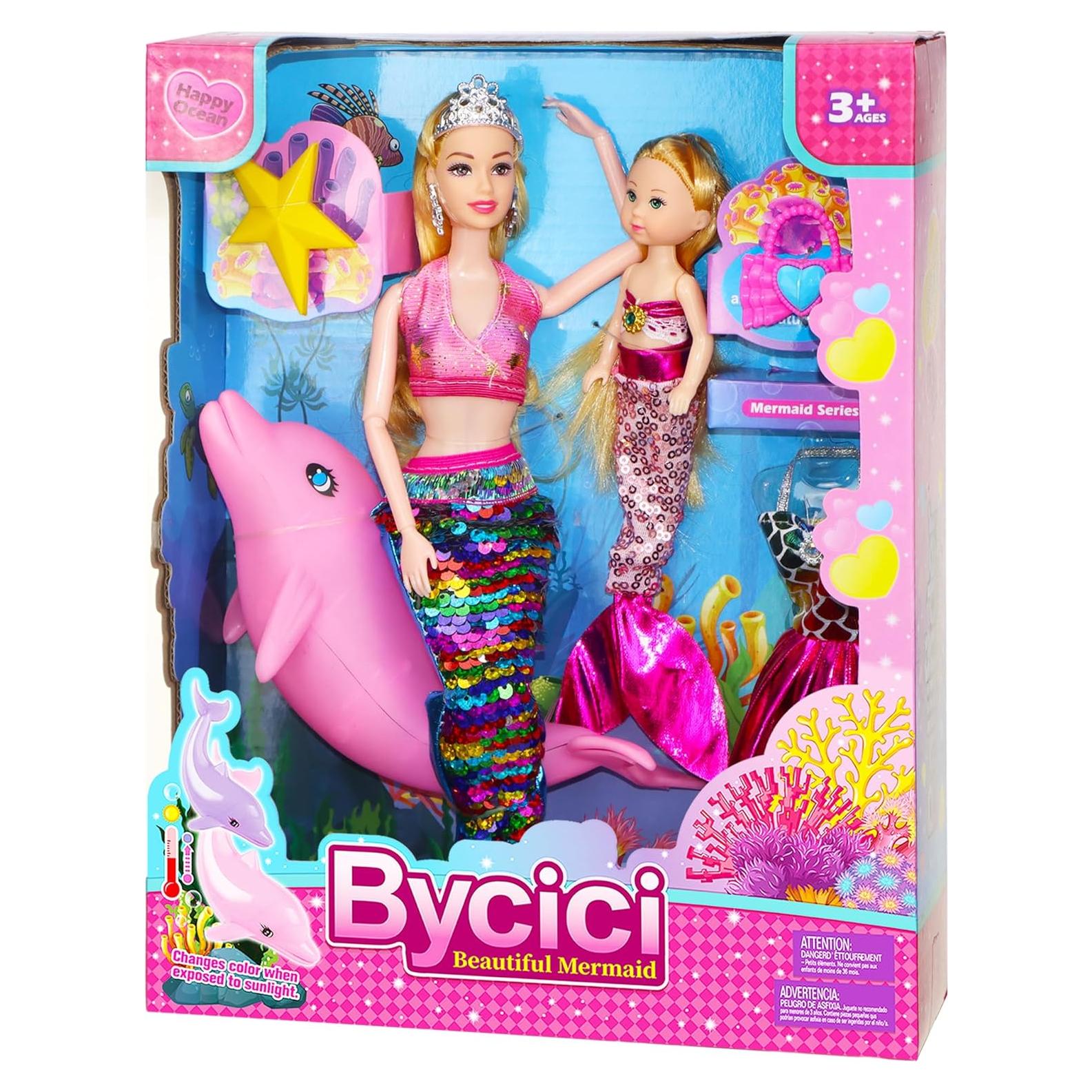 Conjunto de Muñecas Sirena Mágica BYCICI con Delfín Cambiante