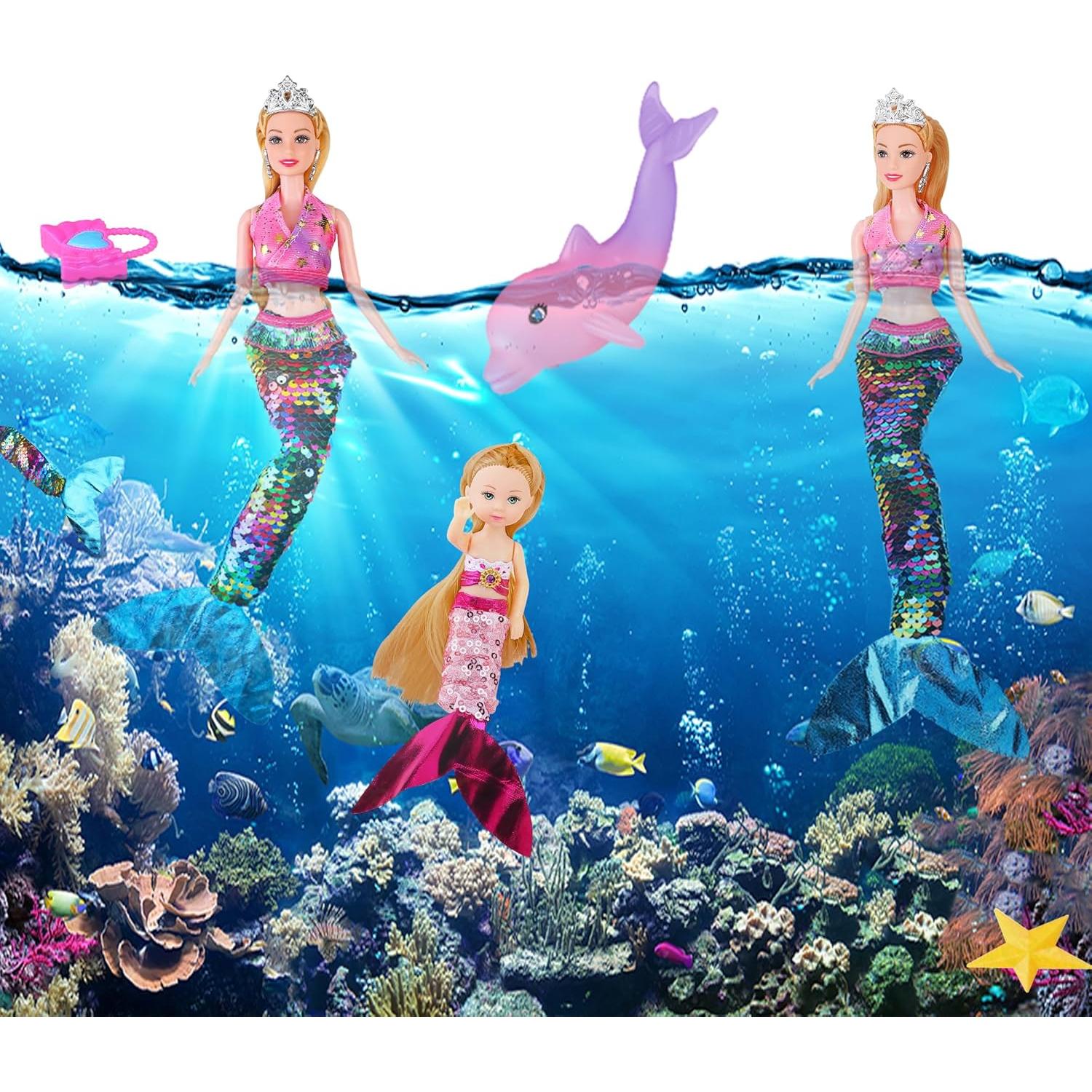Conjunto de Muñecas Sirena Mágica BYCICI con Delfín Cambiante