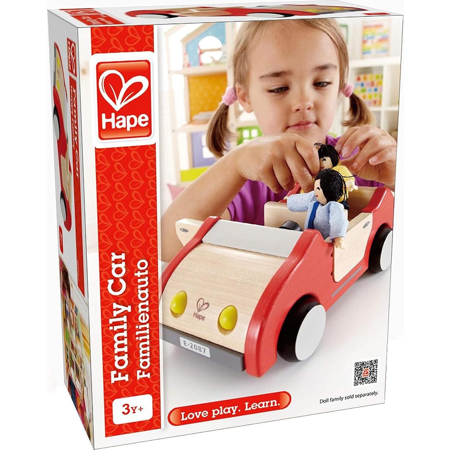 Coche Familiar de Juguete Hape de Madera 22.5x12.7cm