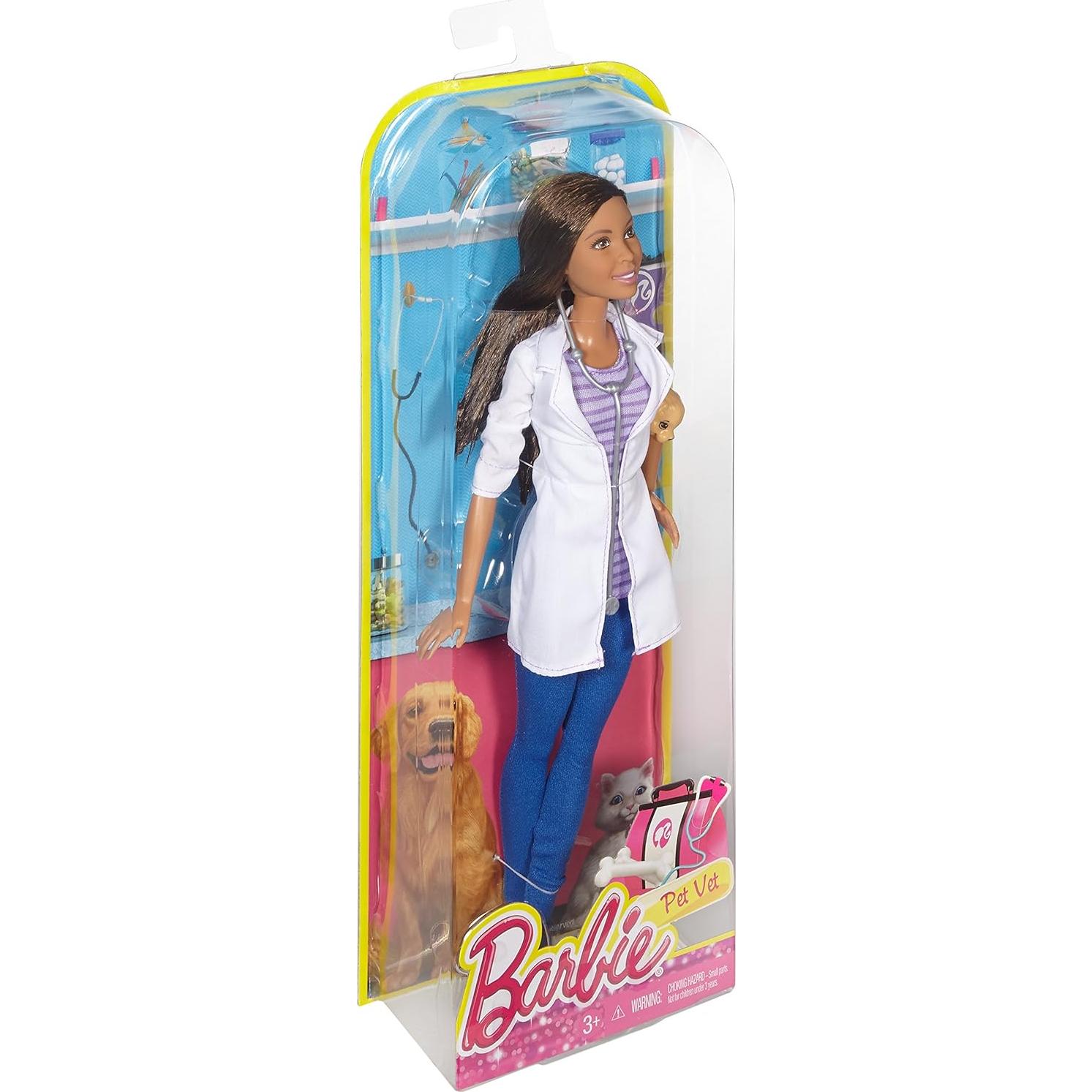 Muñeca Veterinaria Barbie Afroamericana con Estetoscopio