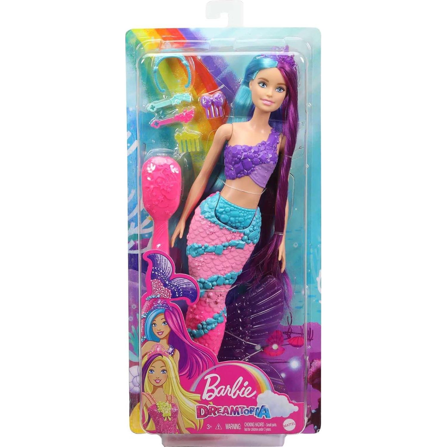 Muñeca Sirena Barbie Dreamtopia con Cabello Largo y Accesorios