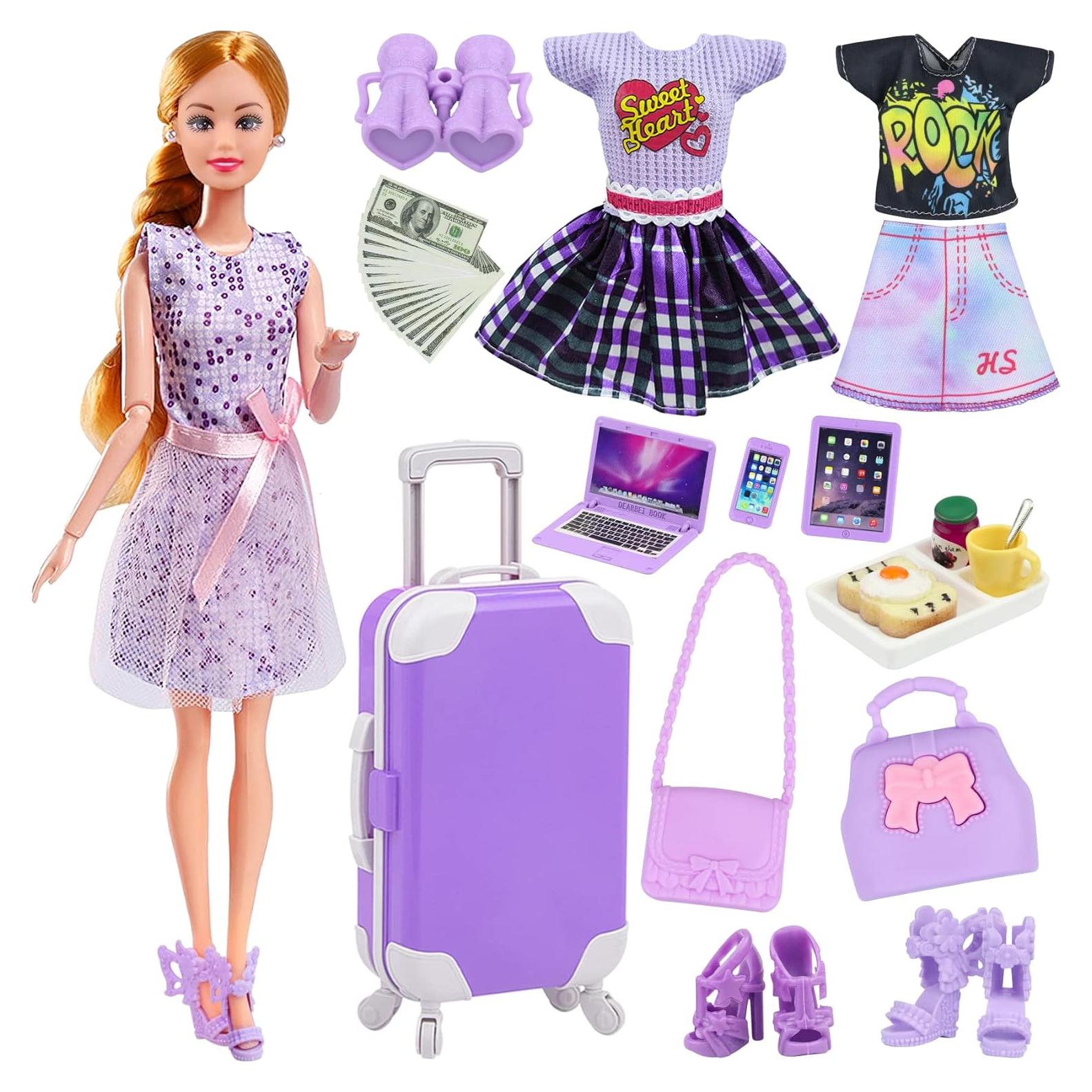 Conjunto de Ropa y Accesorios para Muñecas 18INDC - 17 Piezas