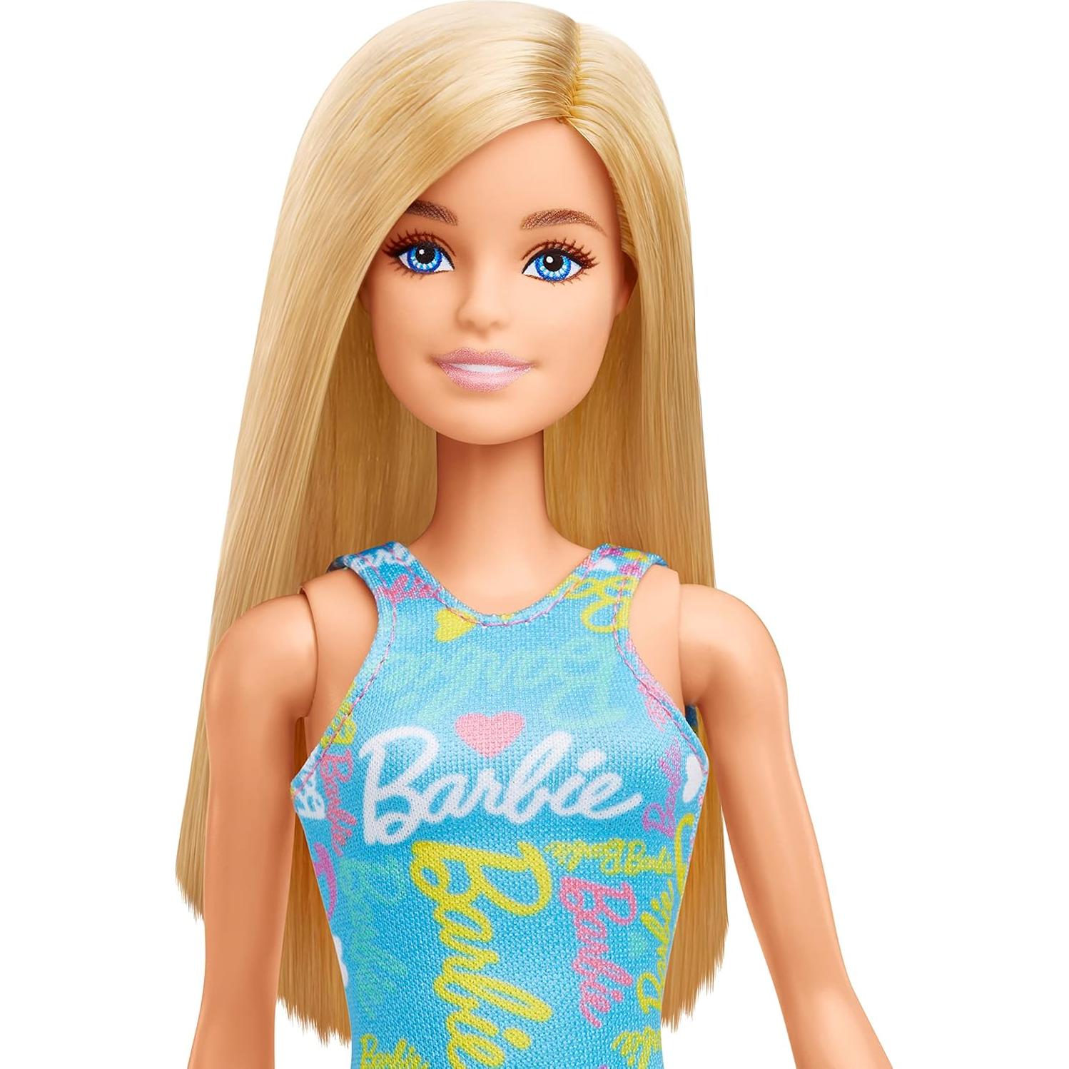 Vestido de Muñeca Barbie con Estampado Azul - 29.8 cm