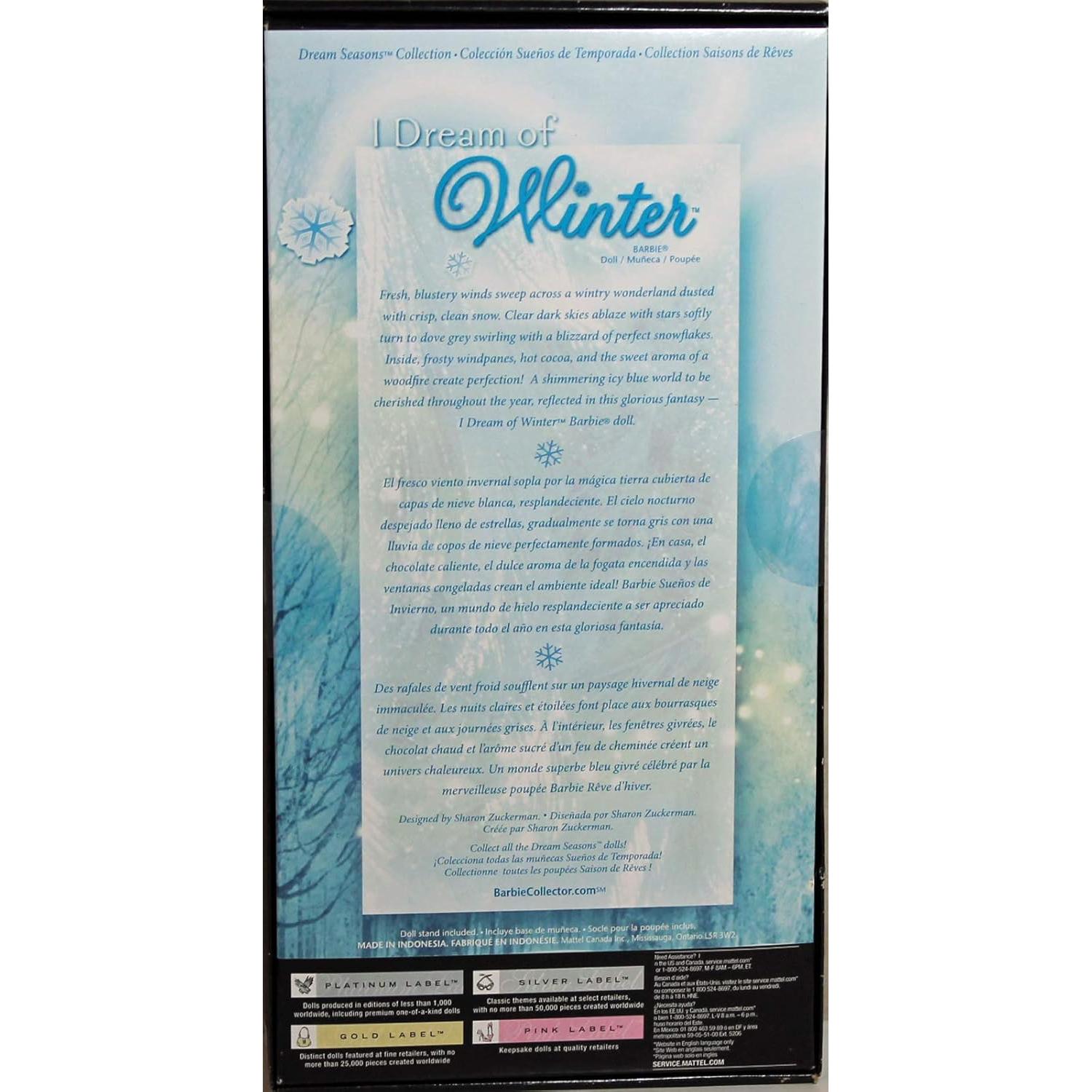 Barbie Coleccionista Etiqueta Plateada Invierno 35.1x18.3cm