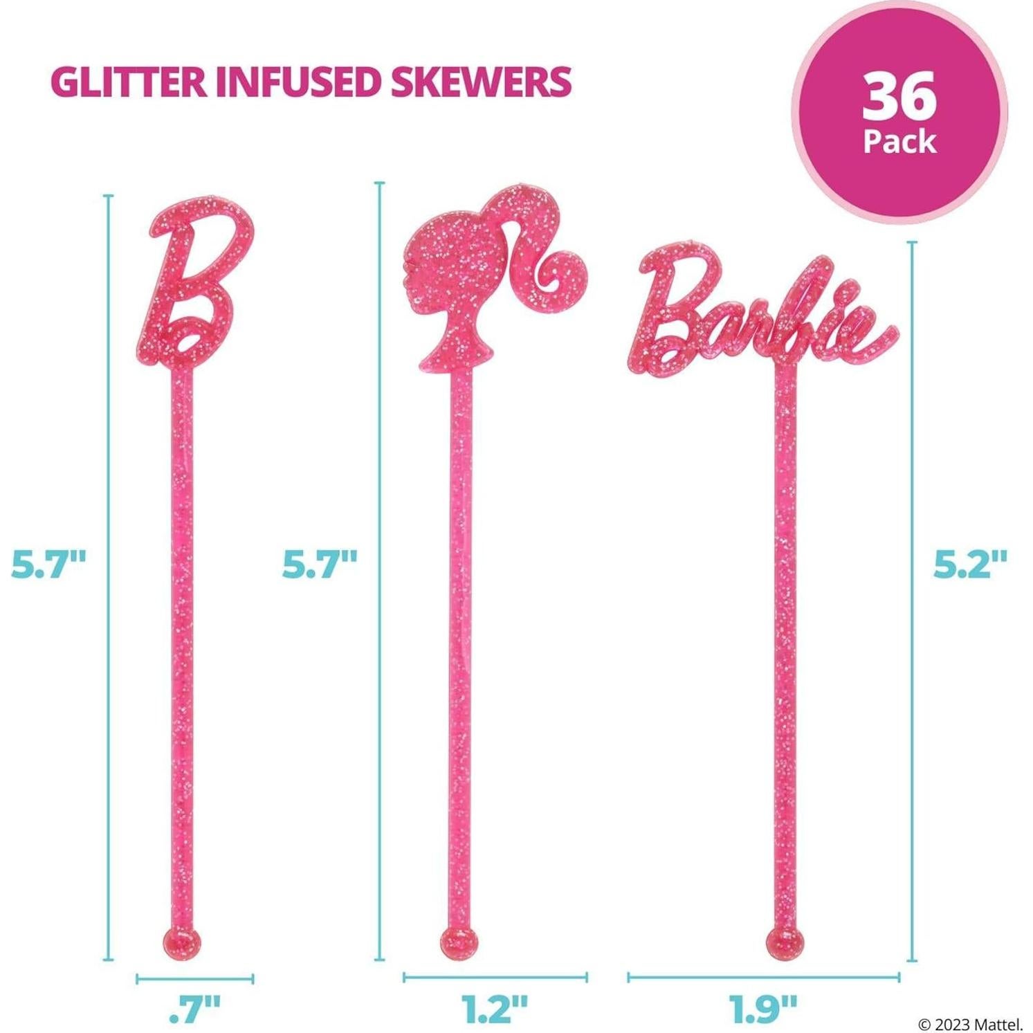 Palillos Decorativos Barbie DecoPac - 36 Unidades Rosados