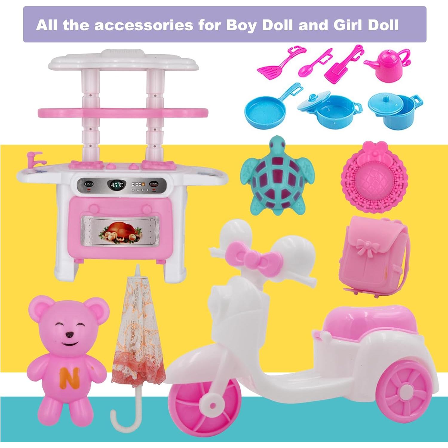 Juego de Ropa y Accesorios para Muñecas 12" EuTengHao 34 Piezas