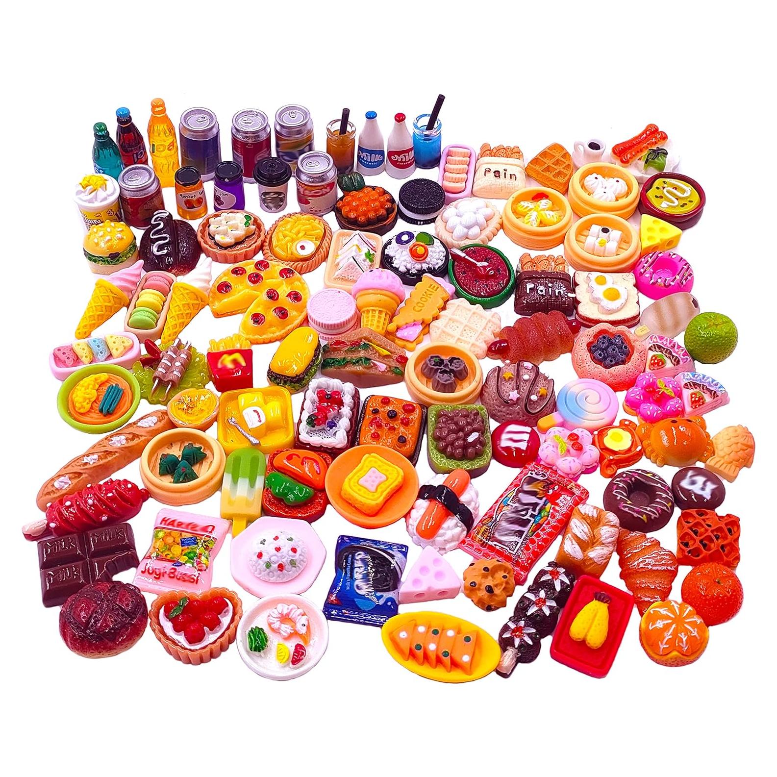 100pcs Juguetes de Comida Miniatura Atoyzybin para Muñecas