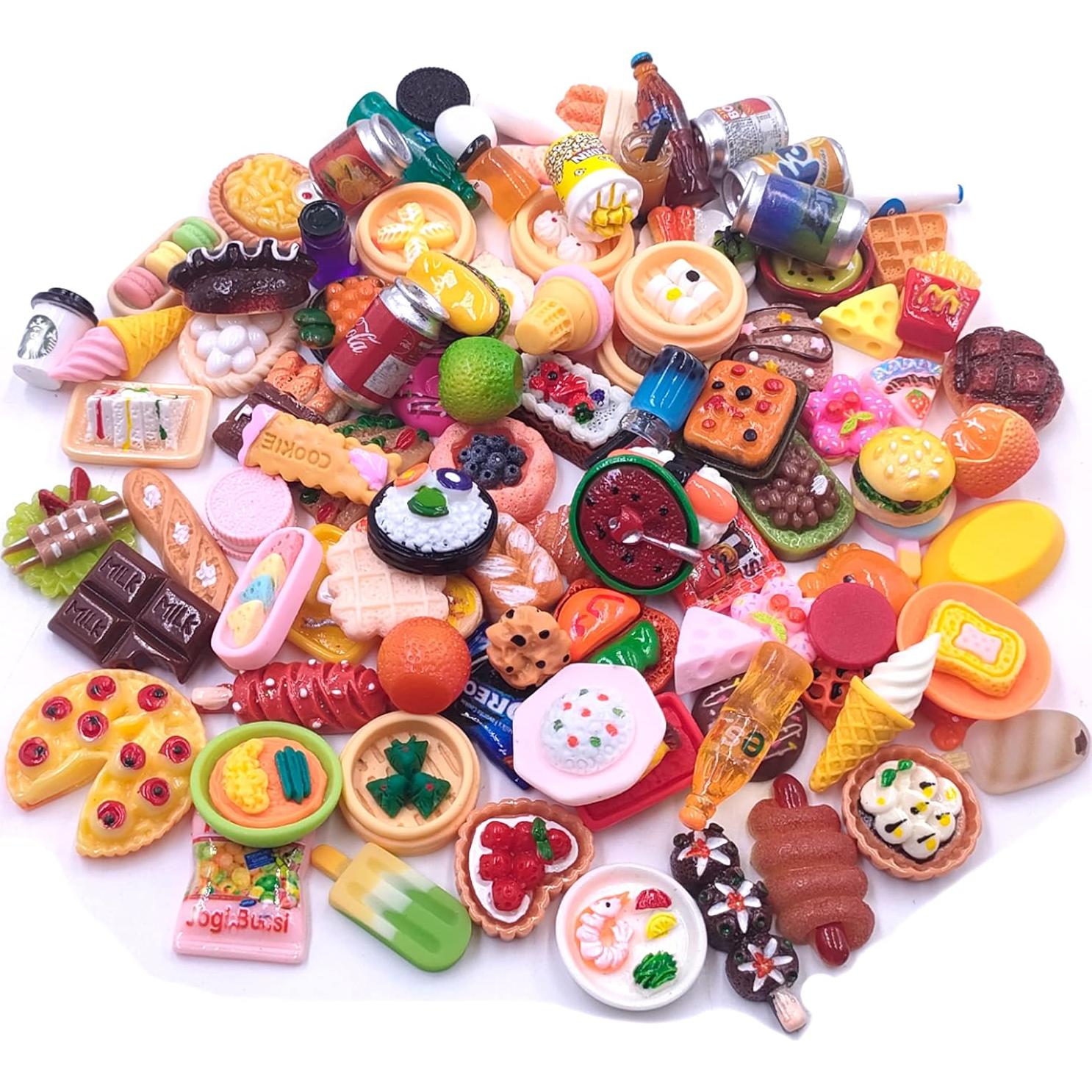 100pcs Juguetes de Comida Miniatura Atoyzybin para Muñecas