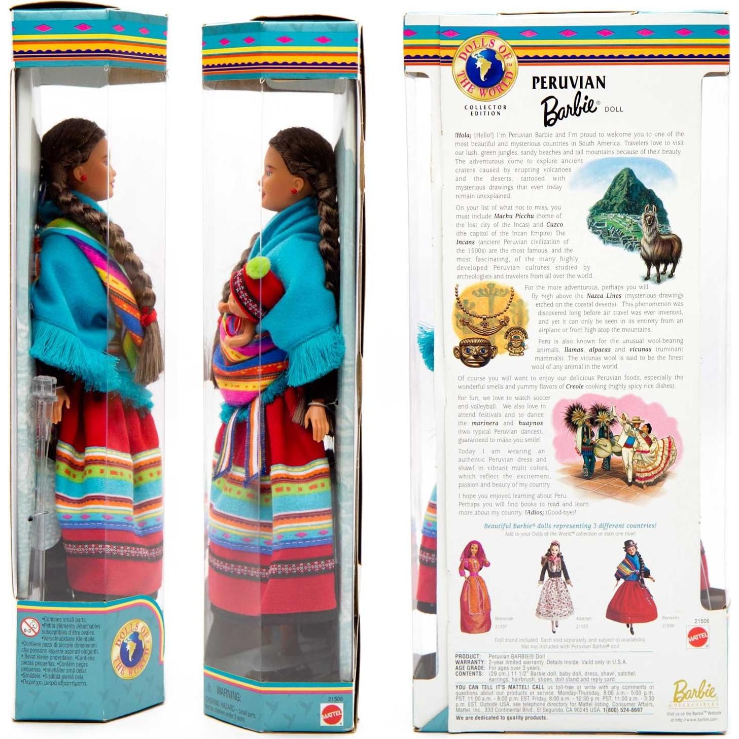 Barbie Peruana - Muñeca de Colección Mattel 34.8x16.3cm