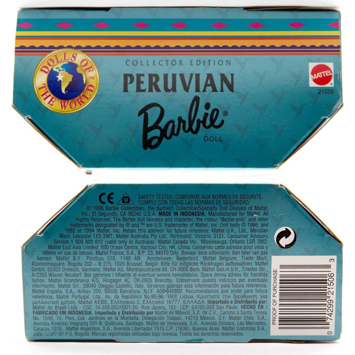 Barbie Peruana - Muñeca de Colección Mattel 34.8x16.3cm