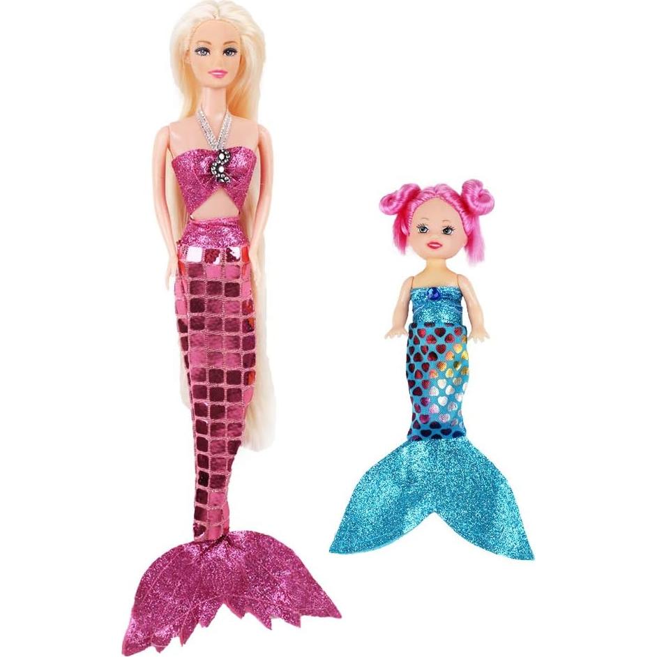 Muñeca Sirena Princesa MIOKIDZFUN 30.48 cm con Caballito de Mar