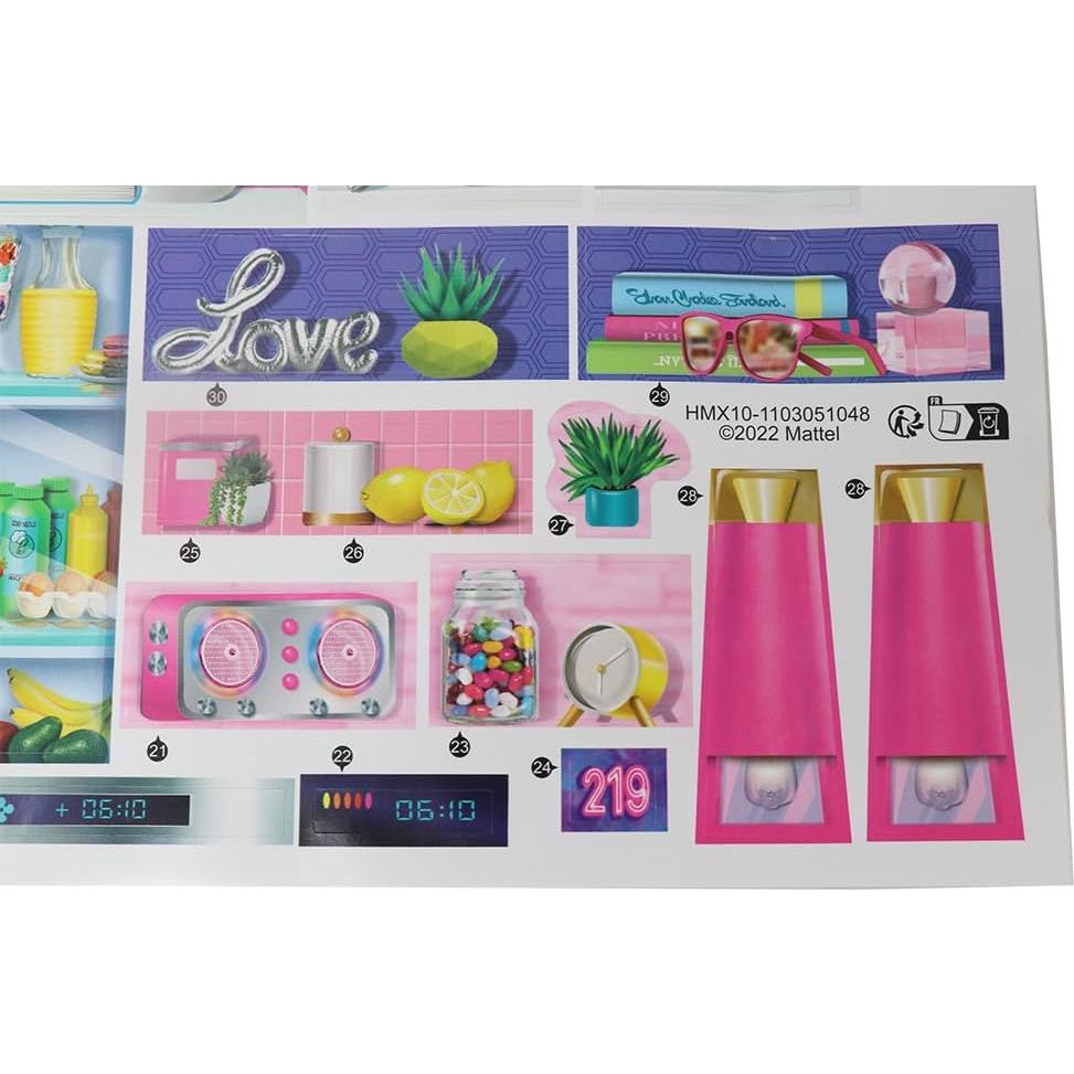 Etiquetas de Repuesto para Barbie Dreamhouse HMX10 - Mattel