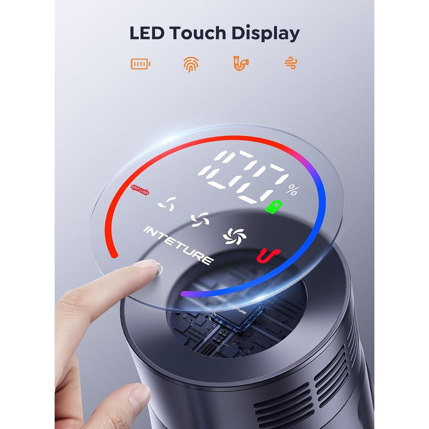 Cordless Vacuum Cleaner, 600W 50Kpa 65Mins Vacuum Cleaners for Home, Stick Vacuum with Self-Standing, Touch Screen, Vacuum Cleaner with Charging Station for Hard Floor Carpet Car Pet