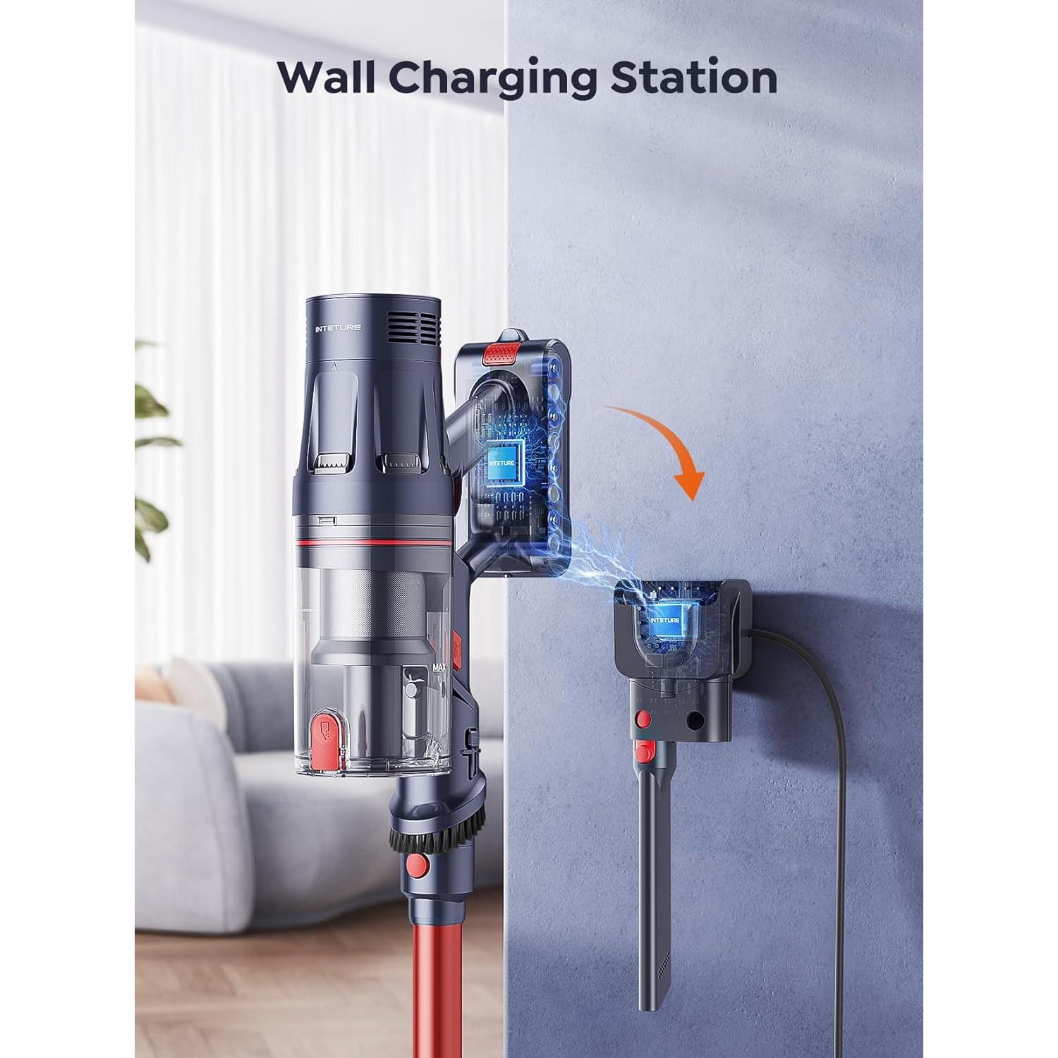 Cordless Vacuum Cleaner, 600W 50Kpa 65Mins Vacuum Cleaners for Home, Stick Vacuum with Self-Standing, Touch Screen, Vacuum Cleaner with Charging Station for Hard Floor Carpet Car Pet