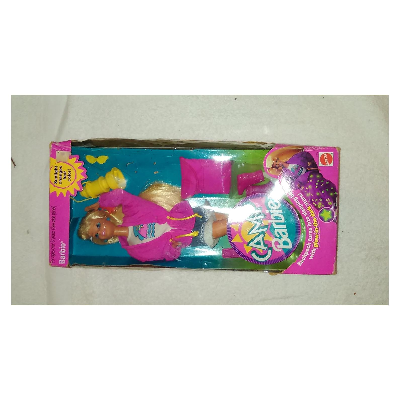 Muñeca Barbie de Campamento 1993 con Mochila y Saco de Dormir