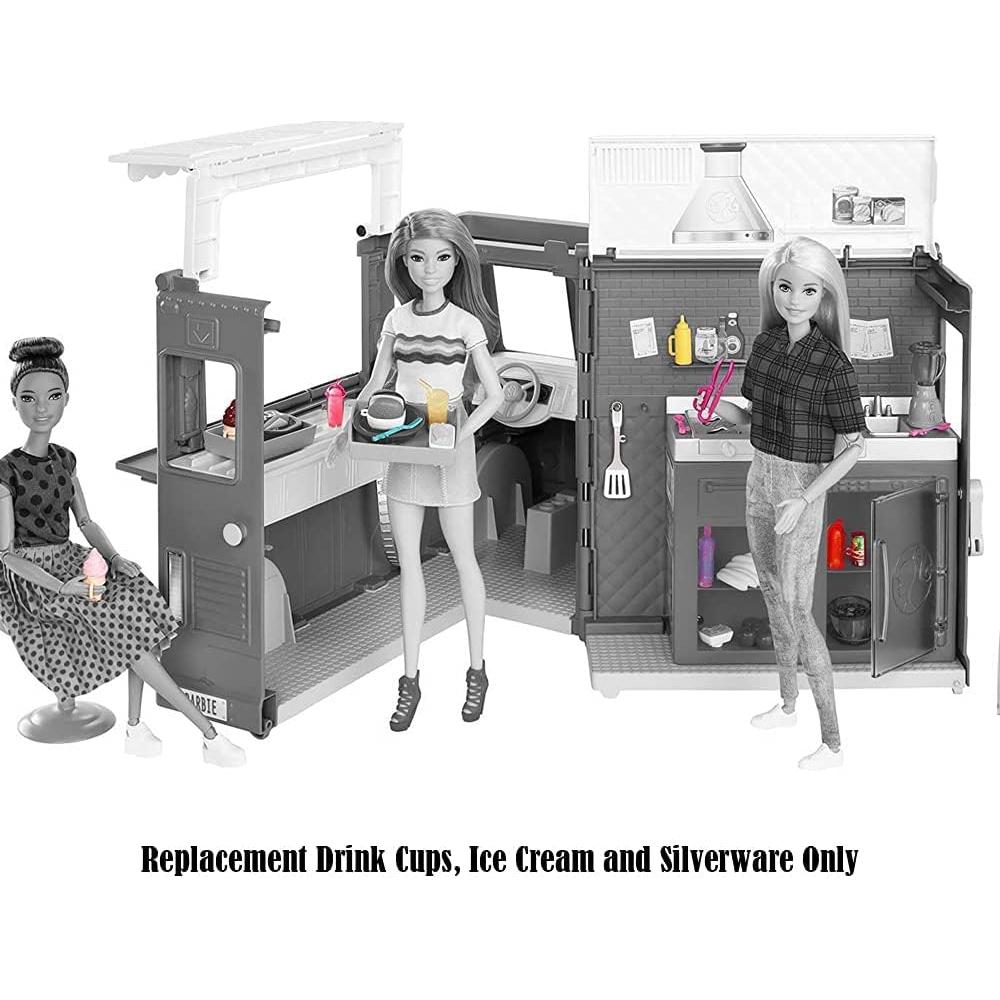 Piezas de Repuesto Barbie GMW07 - Vasos, Helado y Utensilios