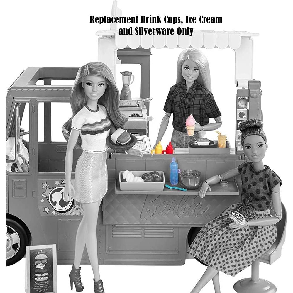 Piezas de Repuesto Barbie GMW07 - Vasos, Helado y Utensilios