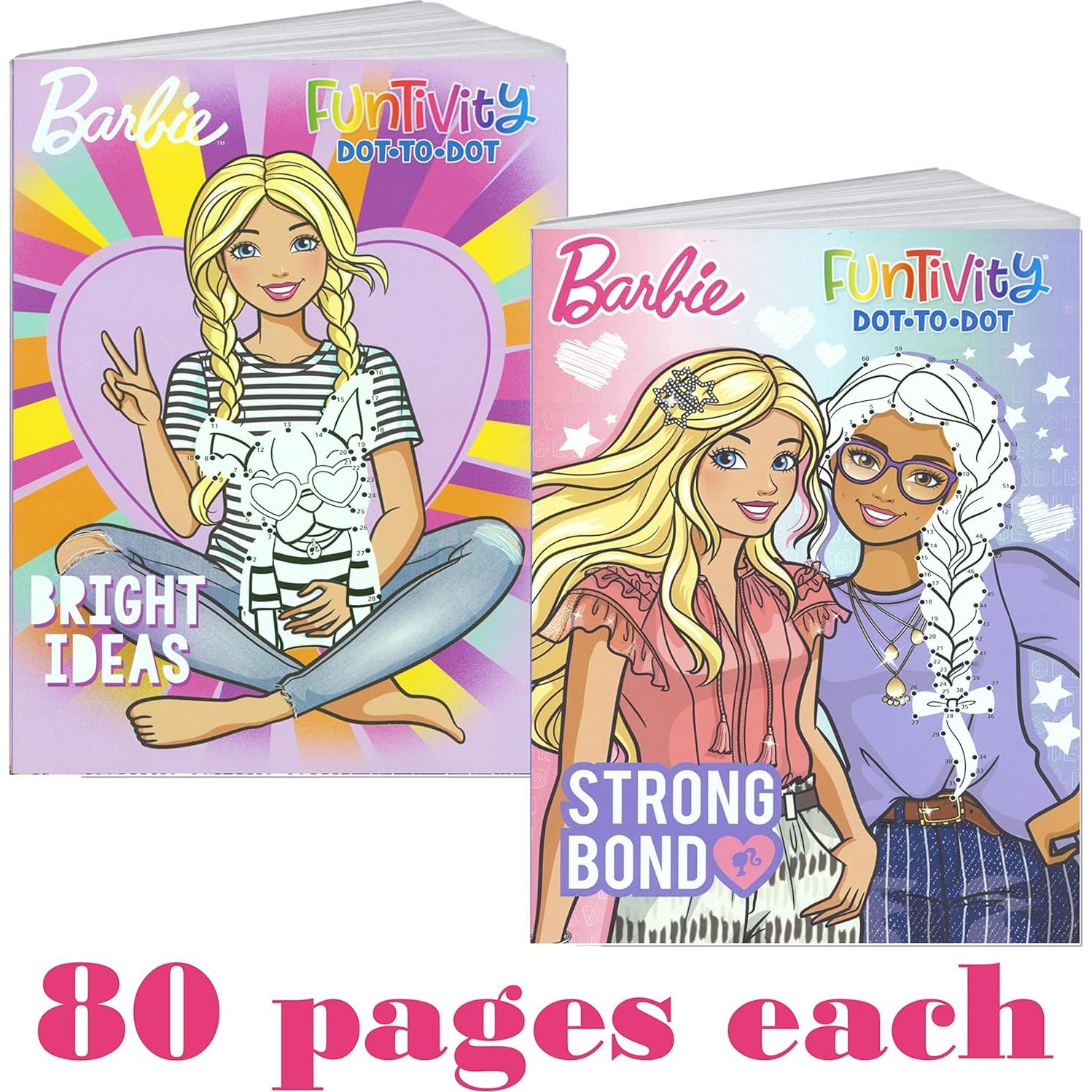Set de 2 Libros de Actividades Barbie Conectar los Puntos 80 Páginas