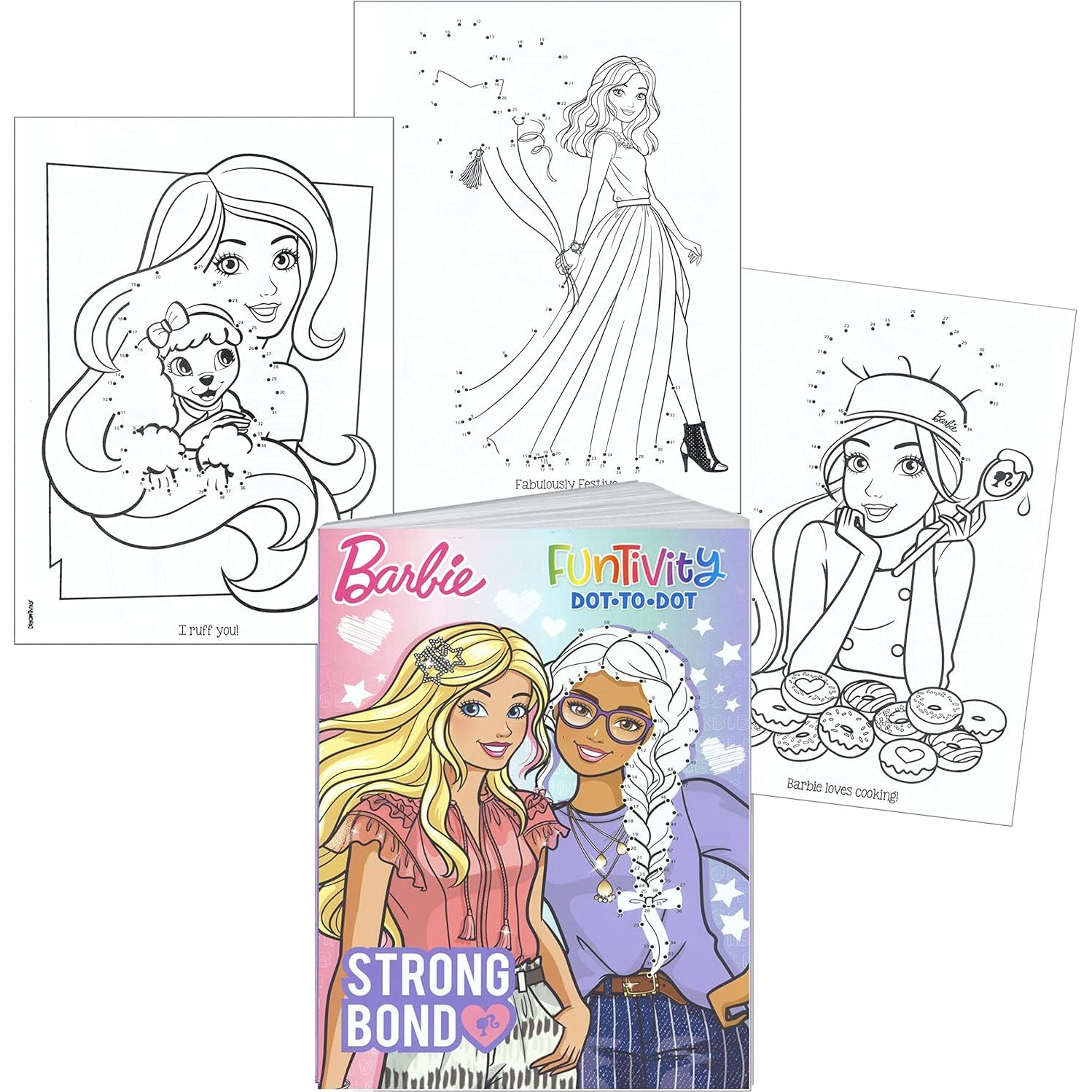 Set de 2 Libros de Actividades Barbie Conectar los Puntos 80 Páginas