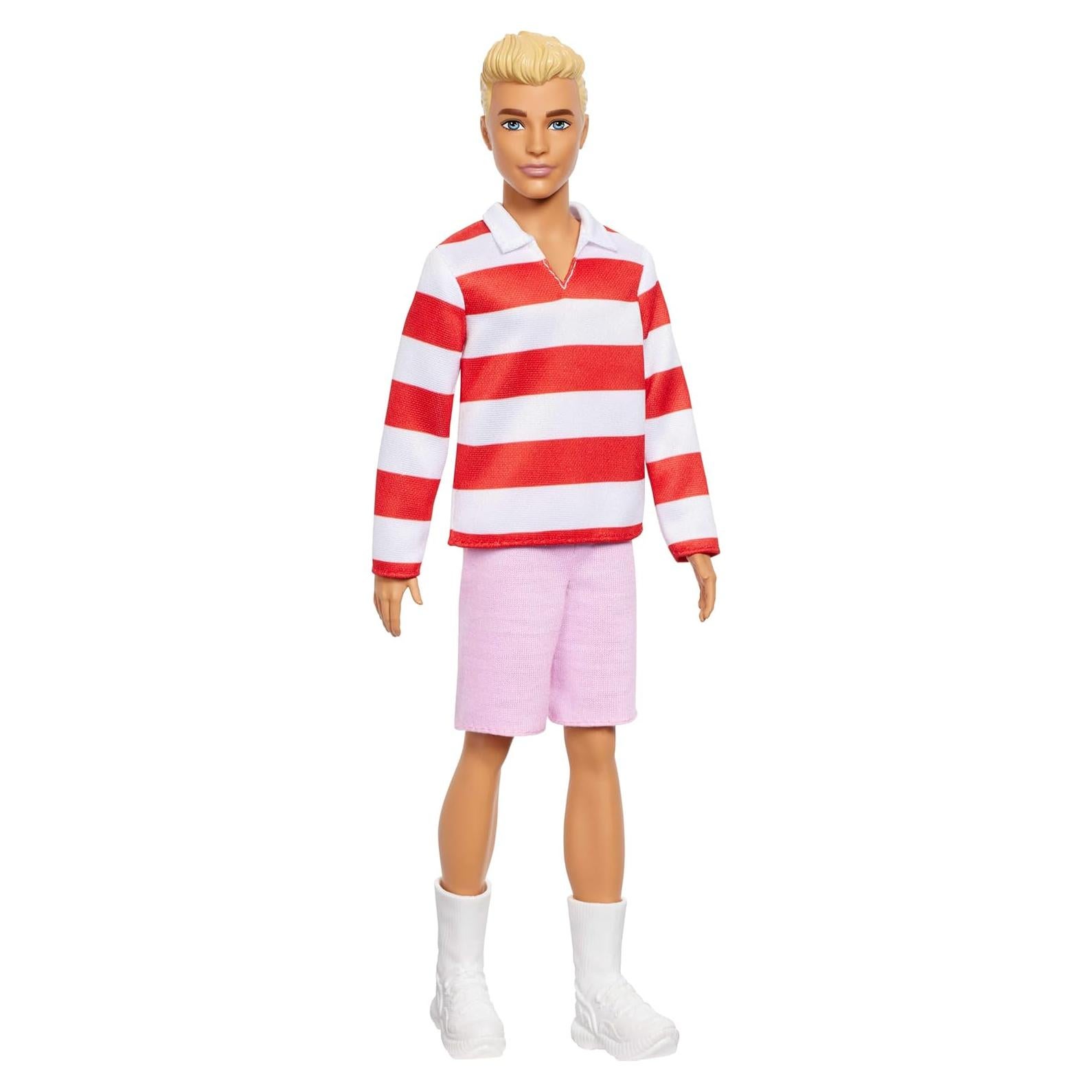Muñeco Ken Fashionistas Mattel #241 con Polo Rayas Rojas