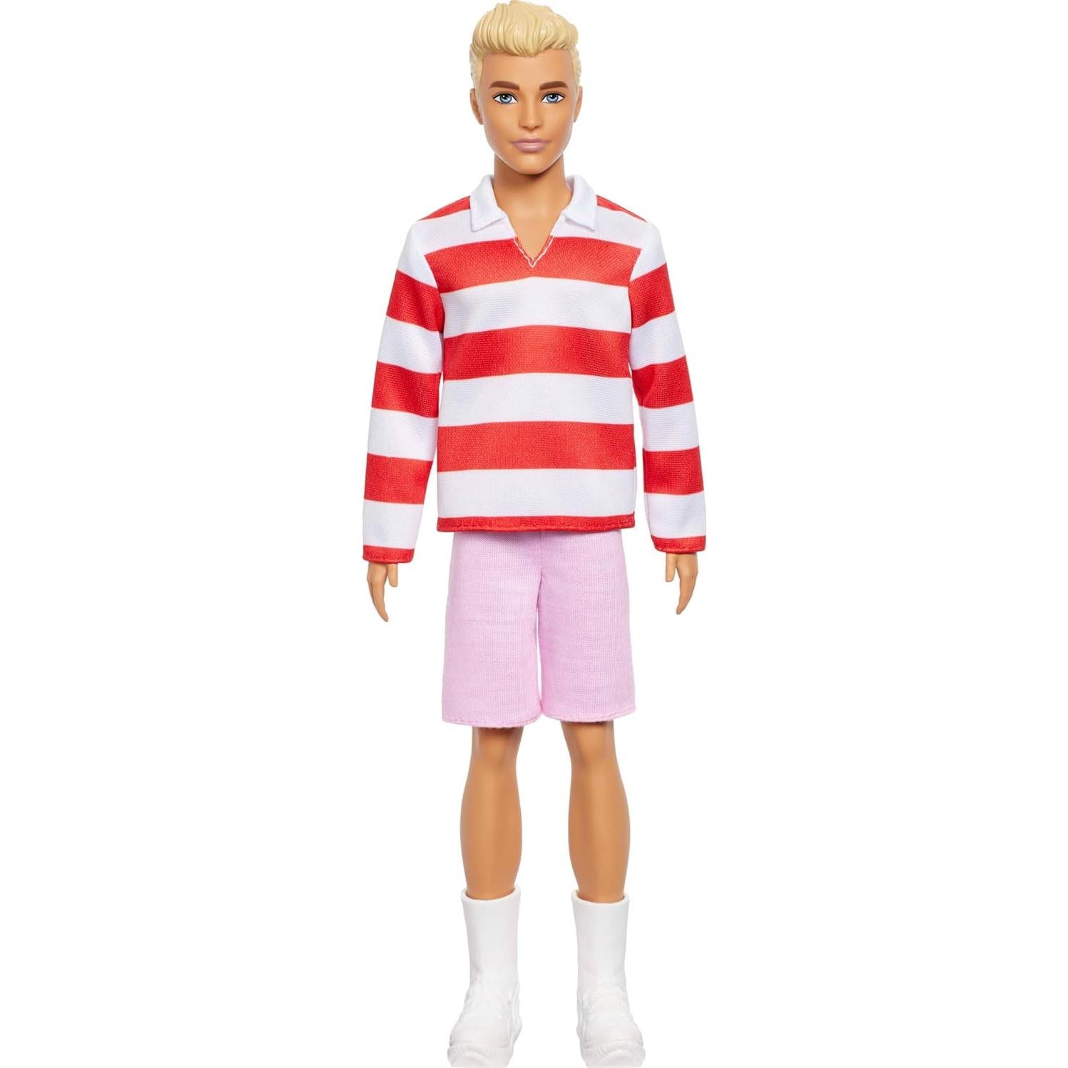Muñeco Ken Fashionistas Mattel #241 con Polo Rayas Rojas