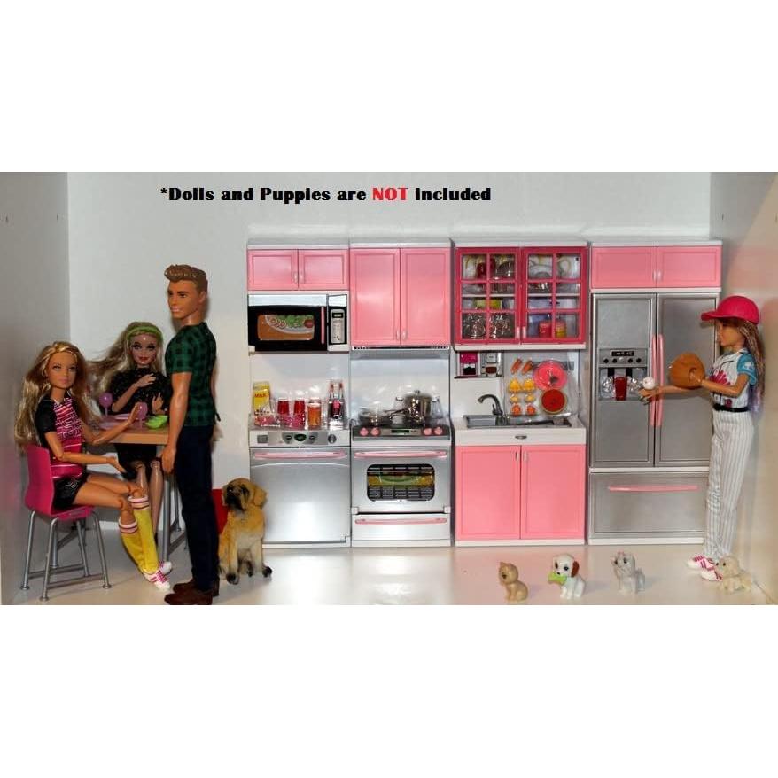 Juego de Cocina PowerTRC Rosa 4-en-1 con Luz y Sonido