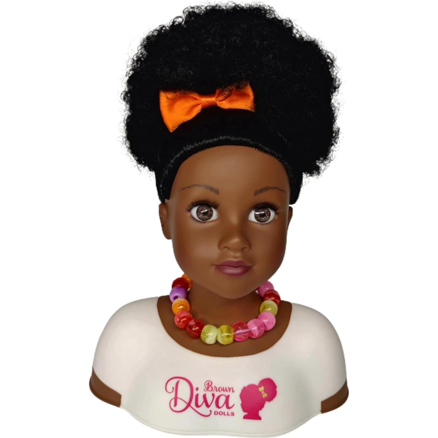 Muñeca Africana Negra con Cabello Rizado y 5 Accesorios