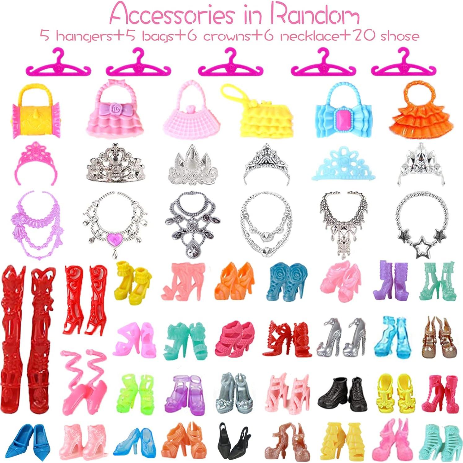 65 Piezas Ropa y Accesorios para Muñecas 11.5" Carreuty