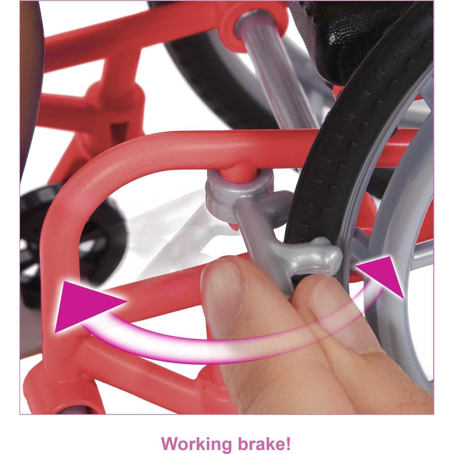 Muñeca Barbie Fashionistas #166 con Silla de Ruedas y Vestido Arcoíris