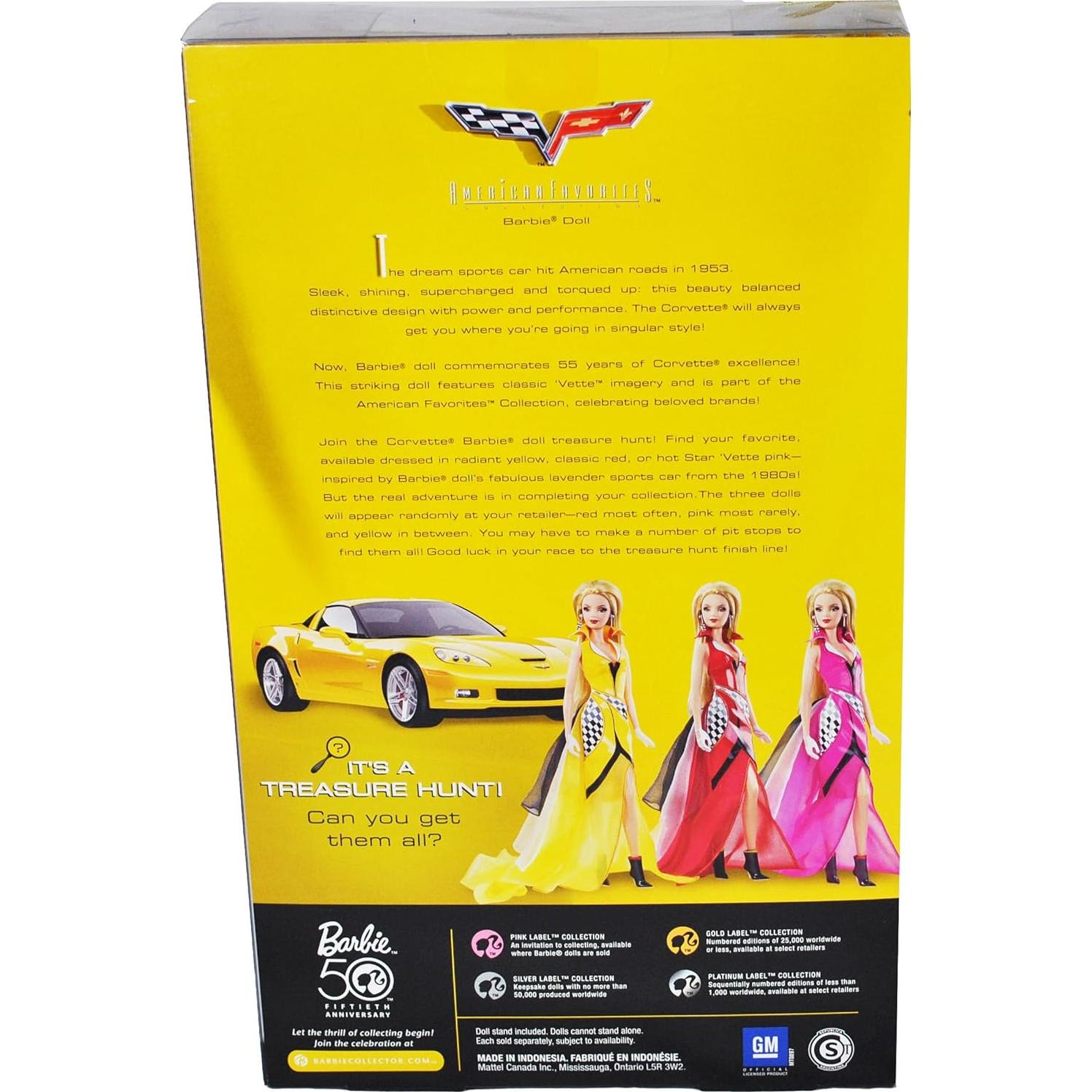 Barbie Corvette Vestido Amarillo N4984 - Edición Especial
