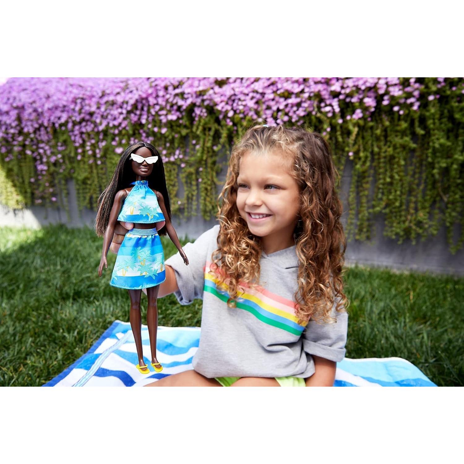Muñeca Barbie Ama El Océano Mattel con Vestido Tropical