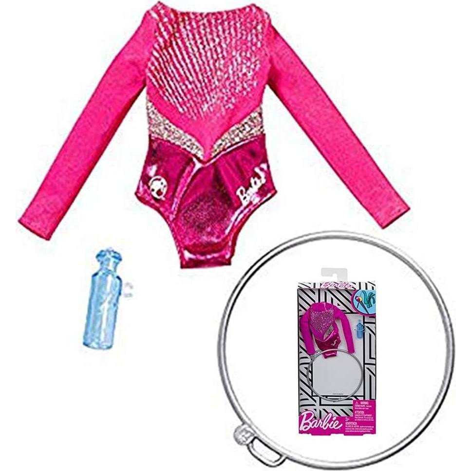 Clothes - Career Outfit Doll, Gymnast Leotard with Hoop and Water Bottle, Gift for 3 to 8 Year Olds
