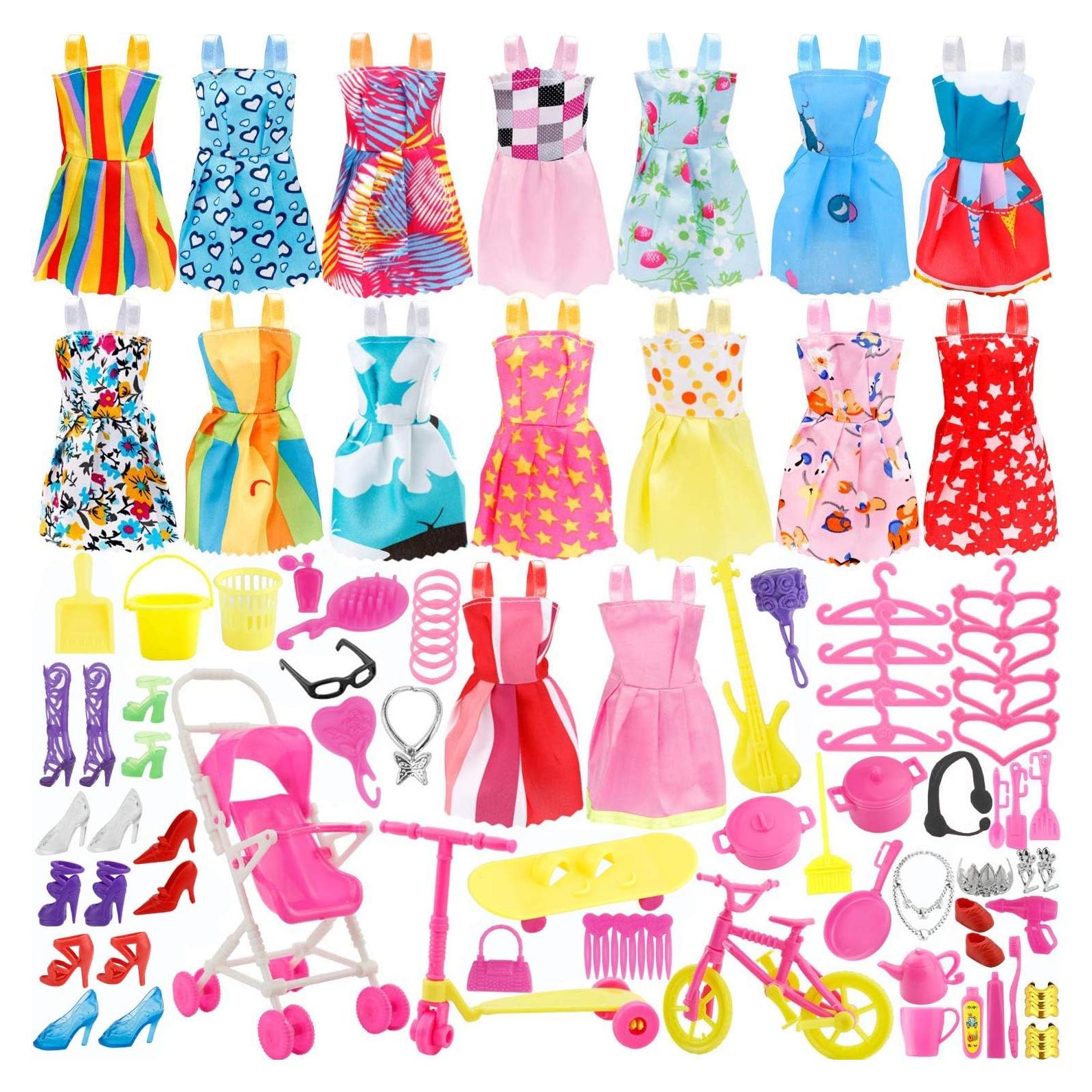 Conjunto de Ropa y Accesorios para Muñecas JANYUN 114pcs