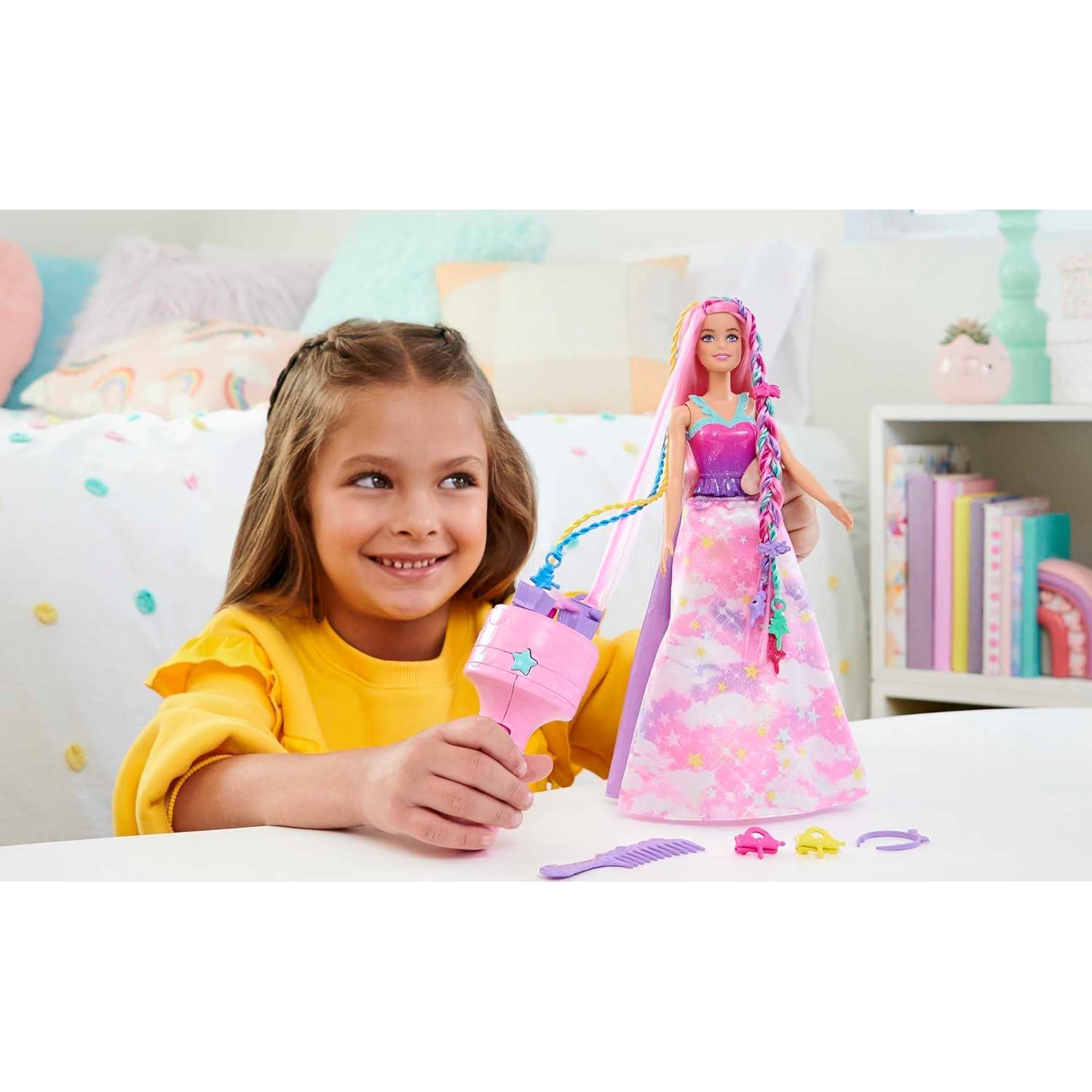 Muñeca Barbie Twist 'N Style con cabello rosa y accesorios