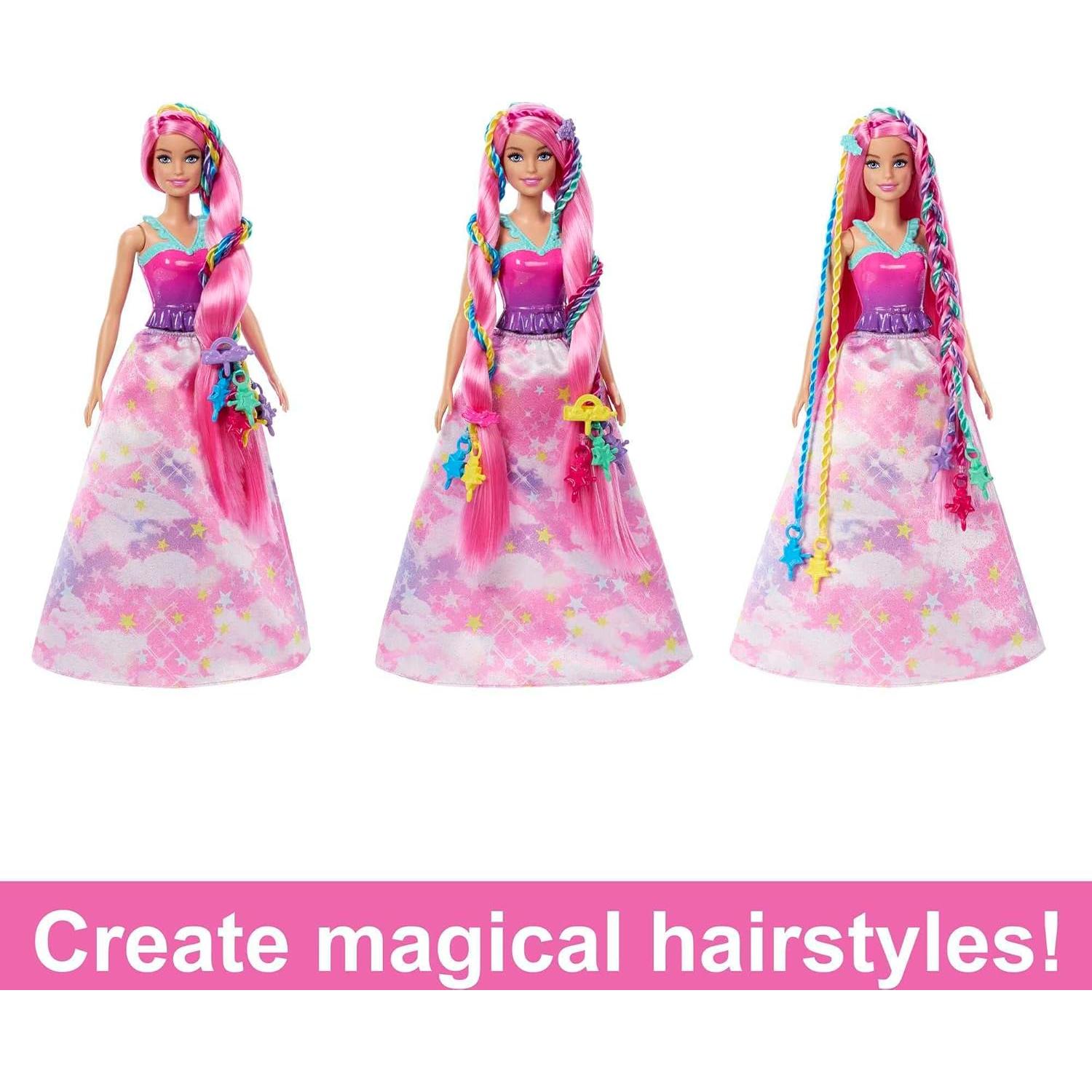 Muñeca Barbie Twist 'N Style con cabello rosa y accesorios