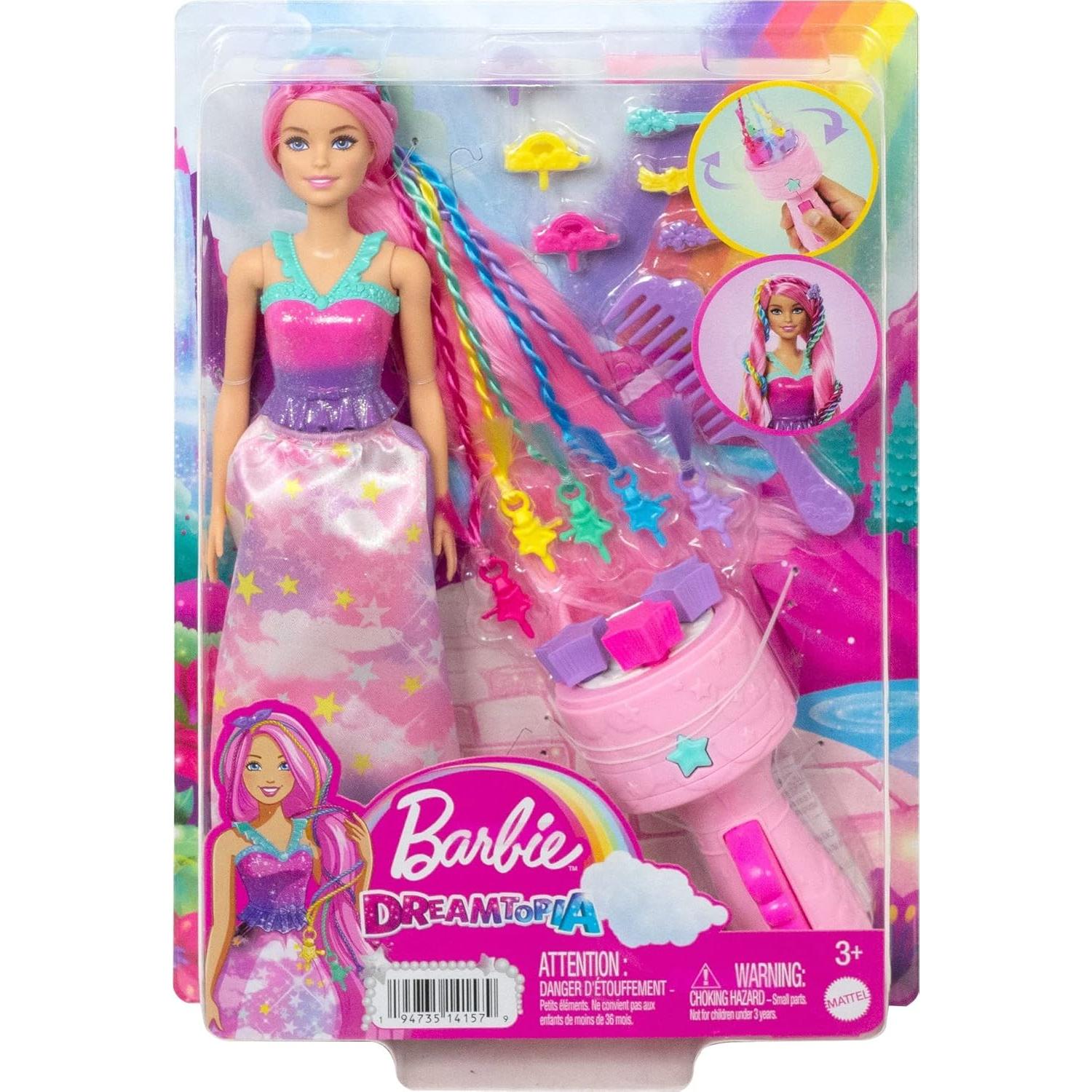 Muñeca Barbie Twist 'N Style con cabello rosa y accesorios