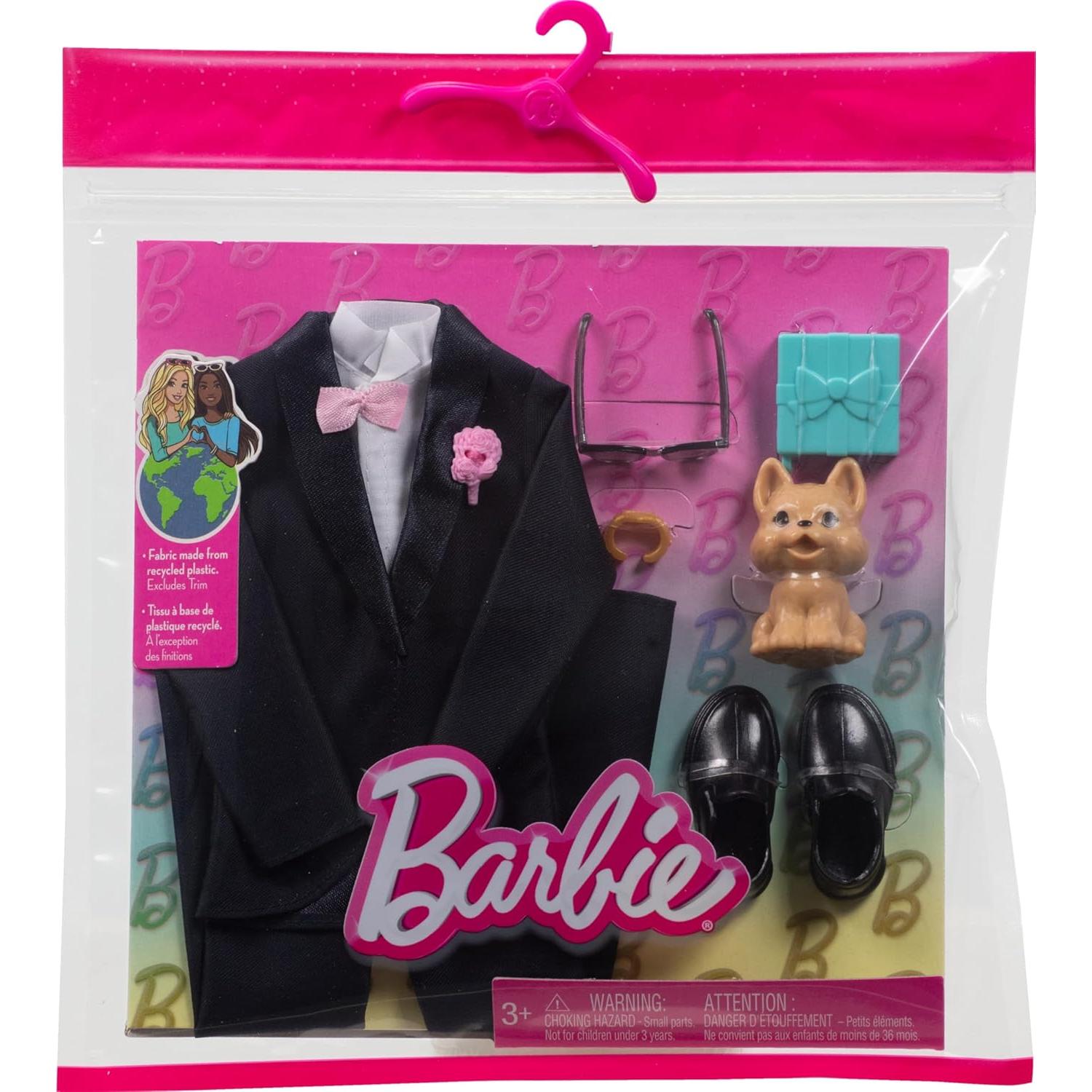 Ropa de Barbie Tuxedo Novio Ken con Accesorios 19,4x17,8cm