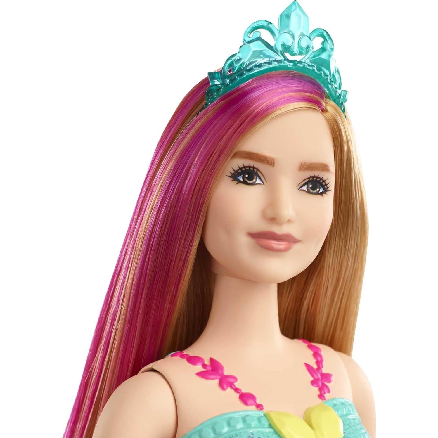 Muñeca Princesa Barbie Dreamtopia 30 cm Rubia con Mechas Rosadas