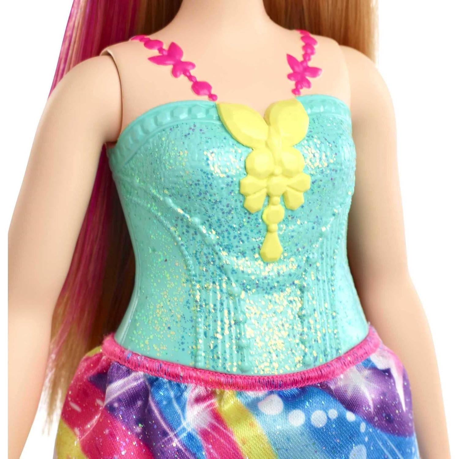 Muñeca Princesa Barbie Dreamtopia 30 cm Rubia con Mechas Rosadas